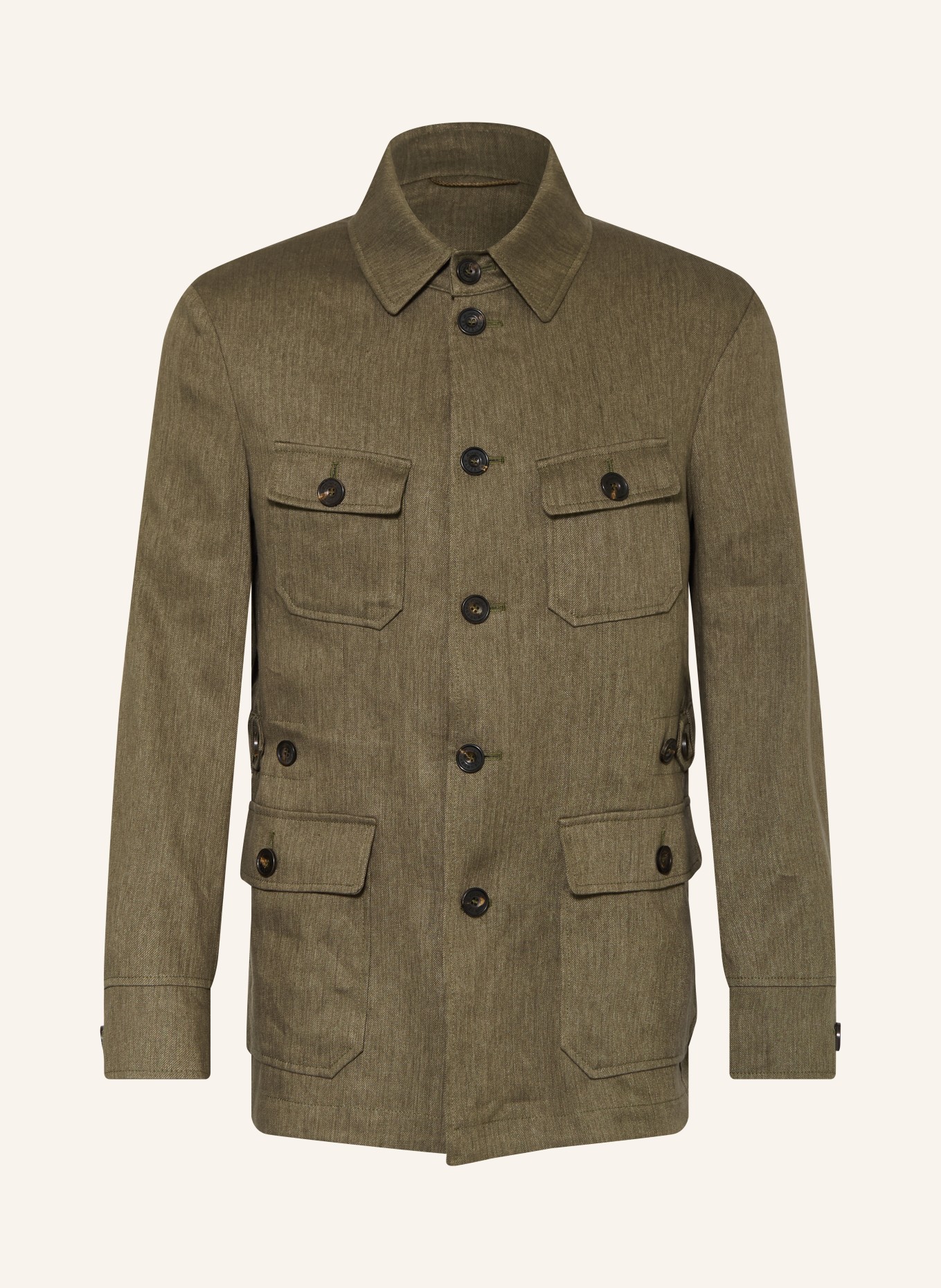 HABSBURG Overshirt FREISTRITZ mit Leinen: OLIV