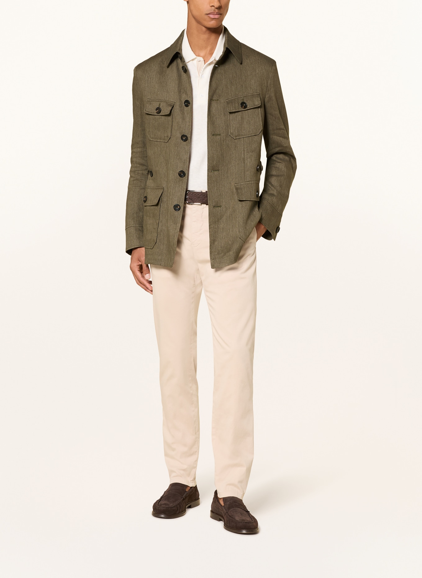 HABSBURG Overshirt FREISTRITZ mit Leinen: OLIV