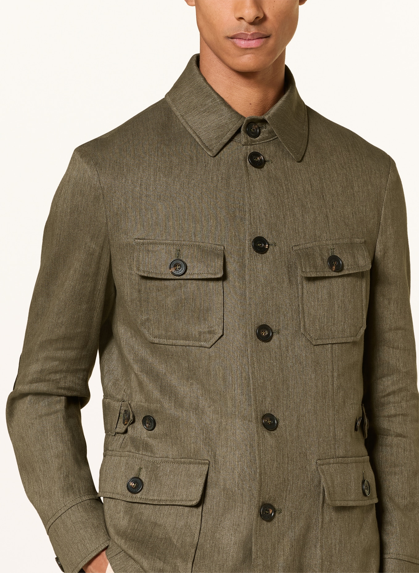 HABSBURG Overshirt FREISTRITZ mit Leinen: OLIV