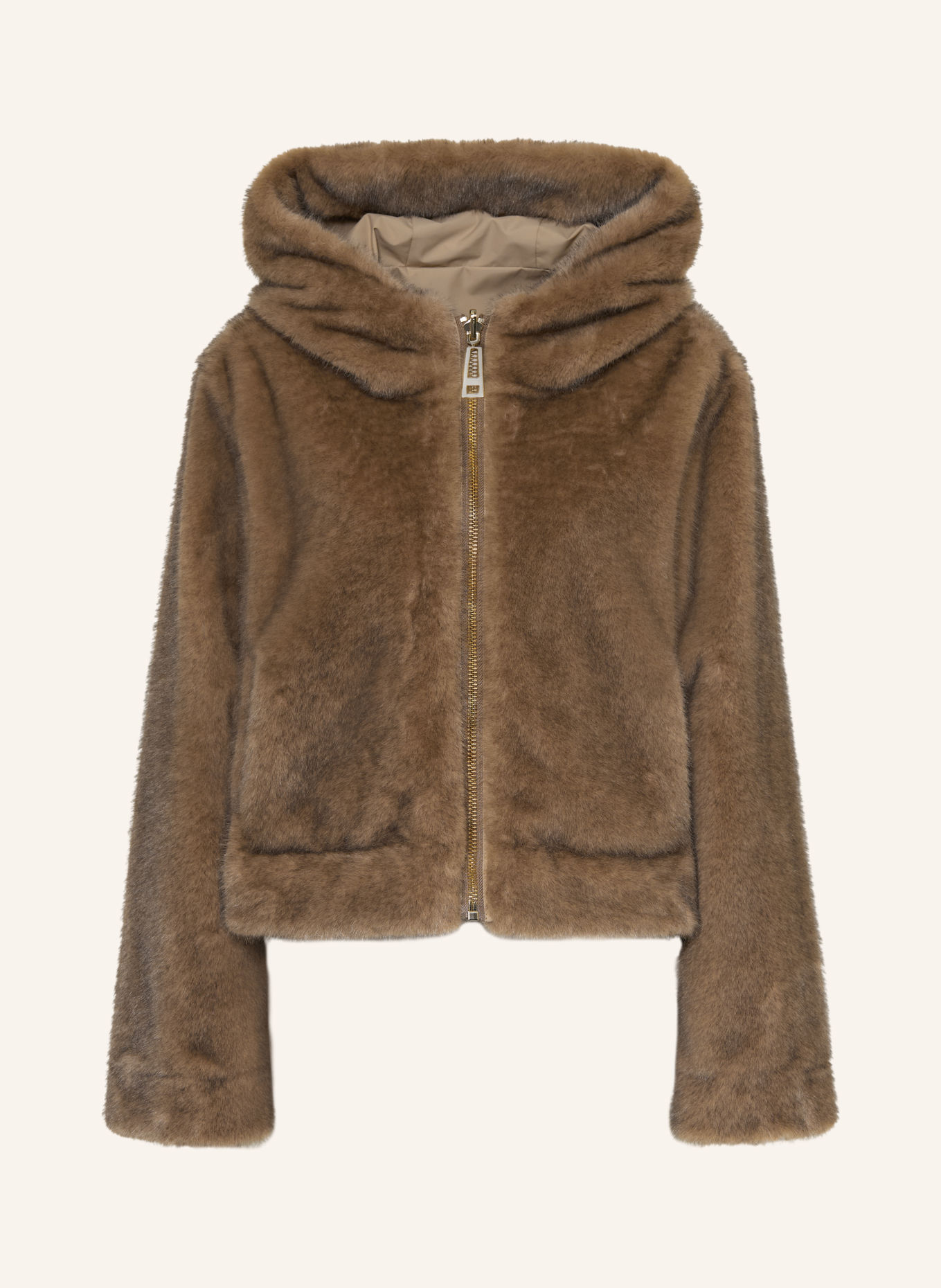 LIU JO Reversible faux fur jacket: BROWN
