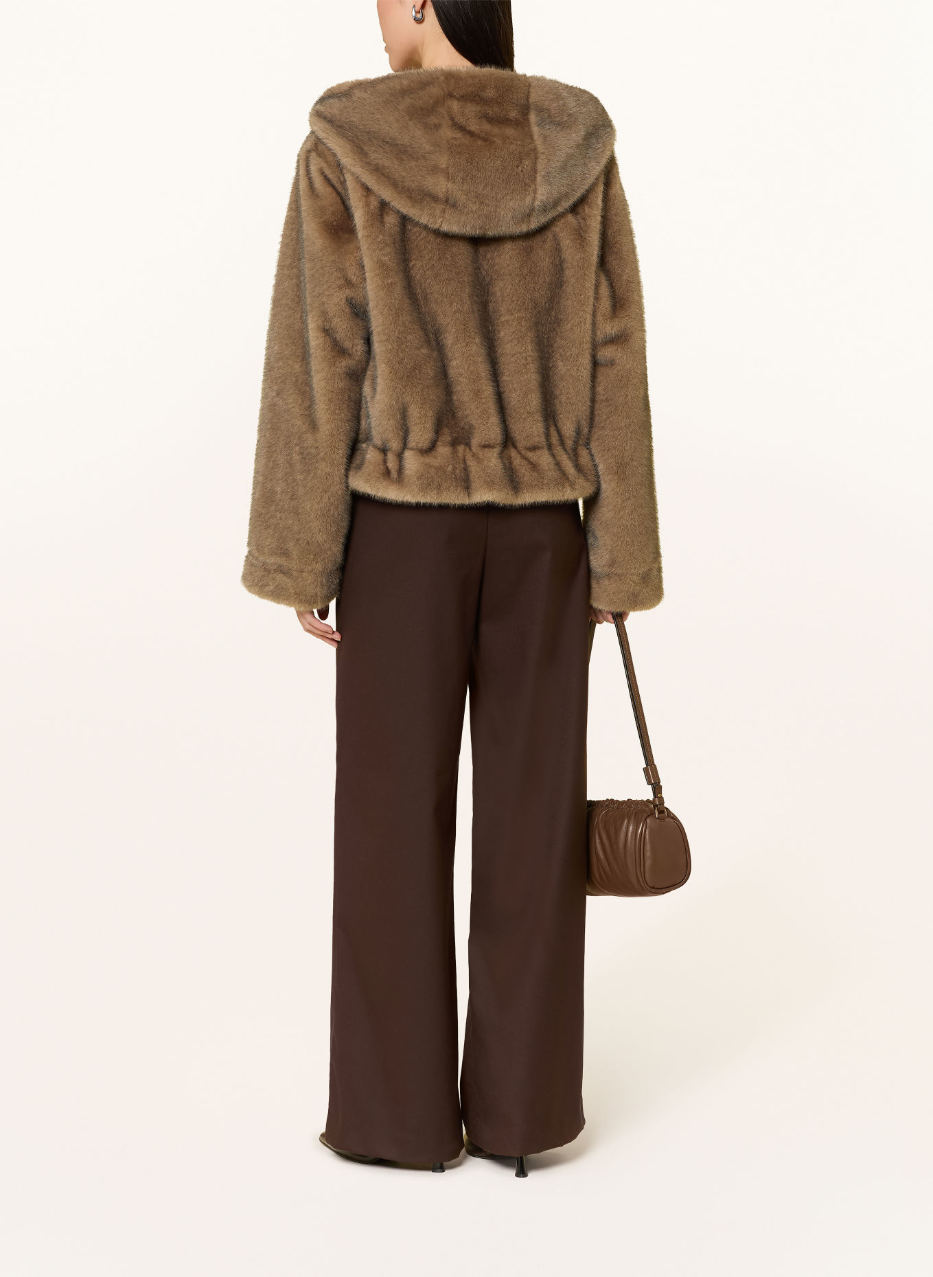 LIU JO Reversible faux fur jacket: BROWN