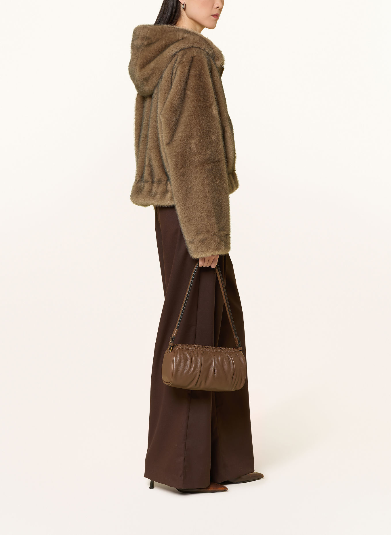 LIU JO Reversible faux fur jacket: BROWN