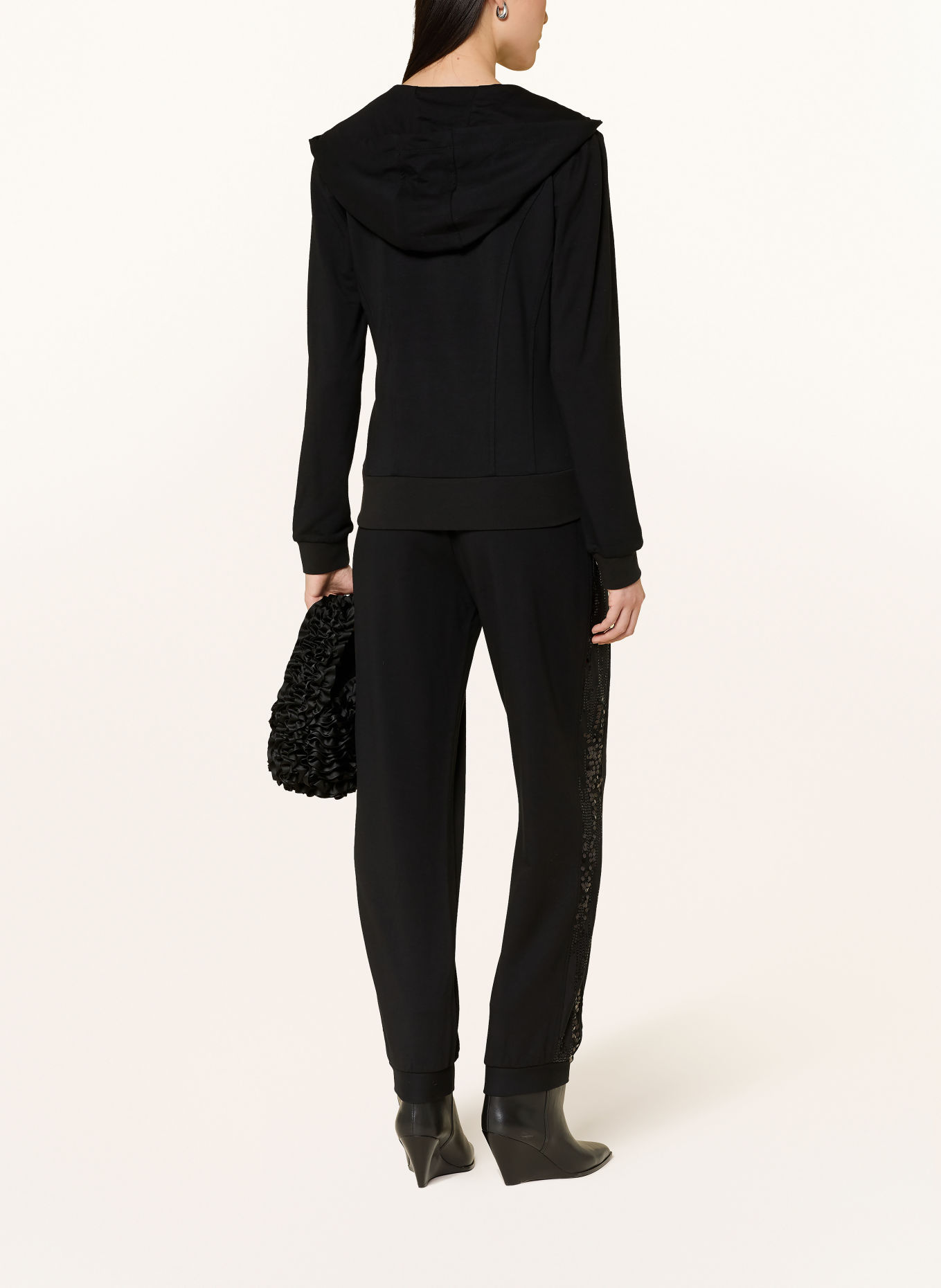 LIU JO Sweatjacke mit Pailletten: SCHWARZ
