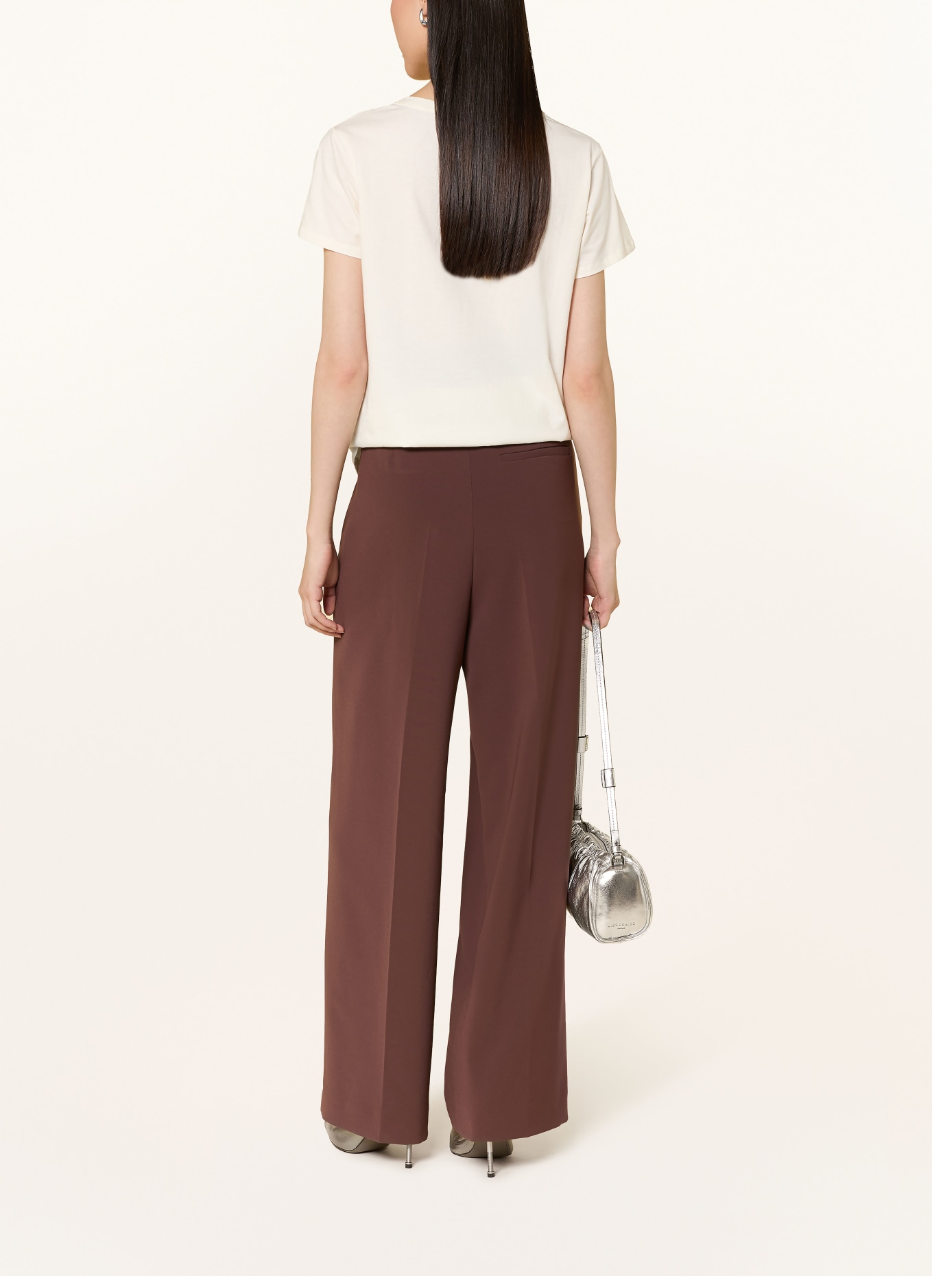 LIU JO T-shirt met sierstenen: WIT / DONKERROOD
