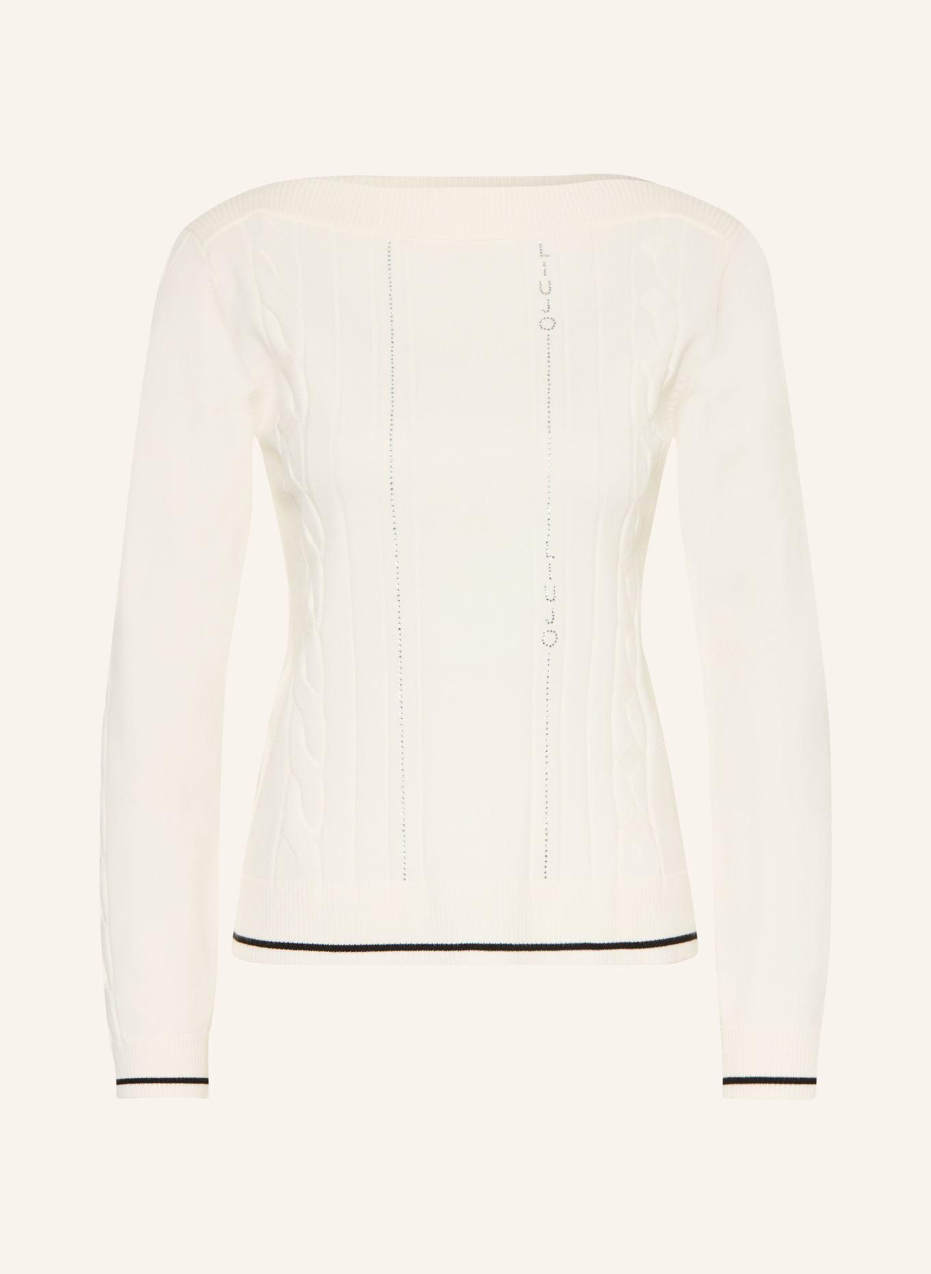 LIU JO Sweater with gemstones: WHITE / BLACK