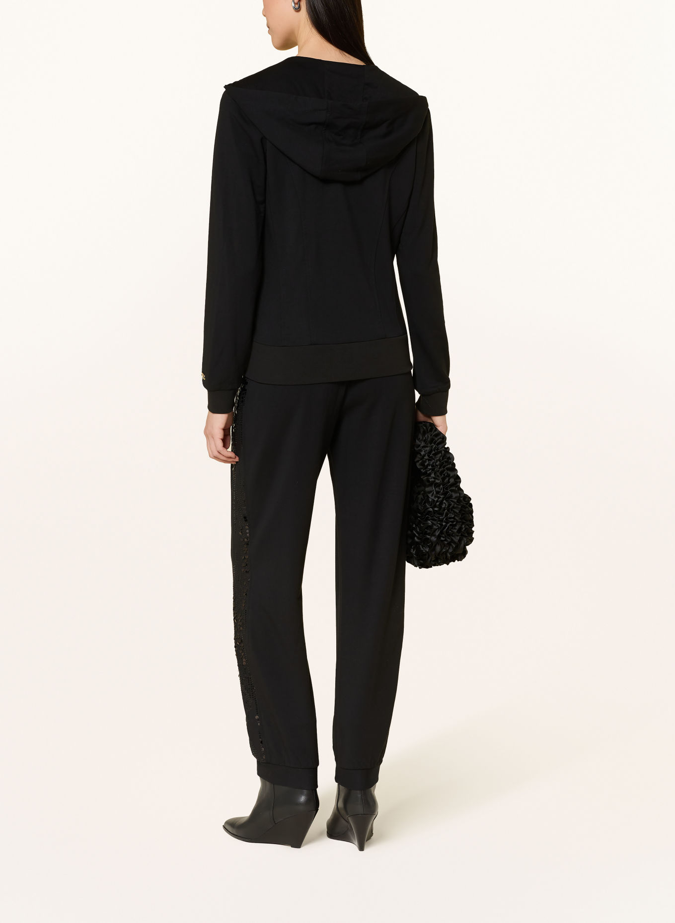 LIU JO Sequin sweatpants: BLACK