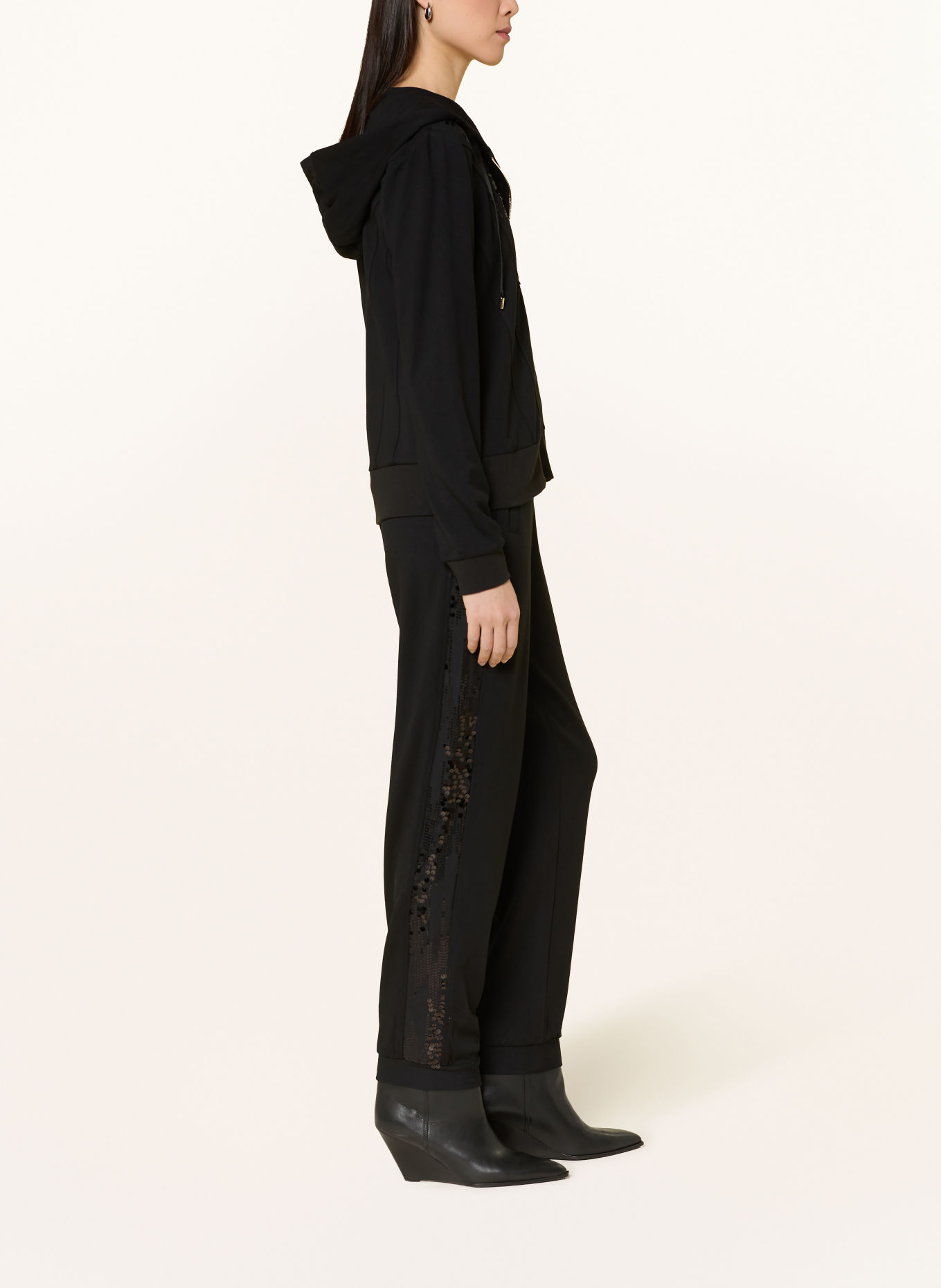 LIU JO Sequin sweatpants: BLACK