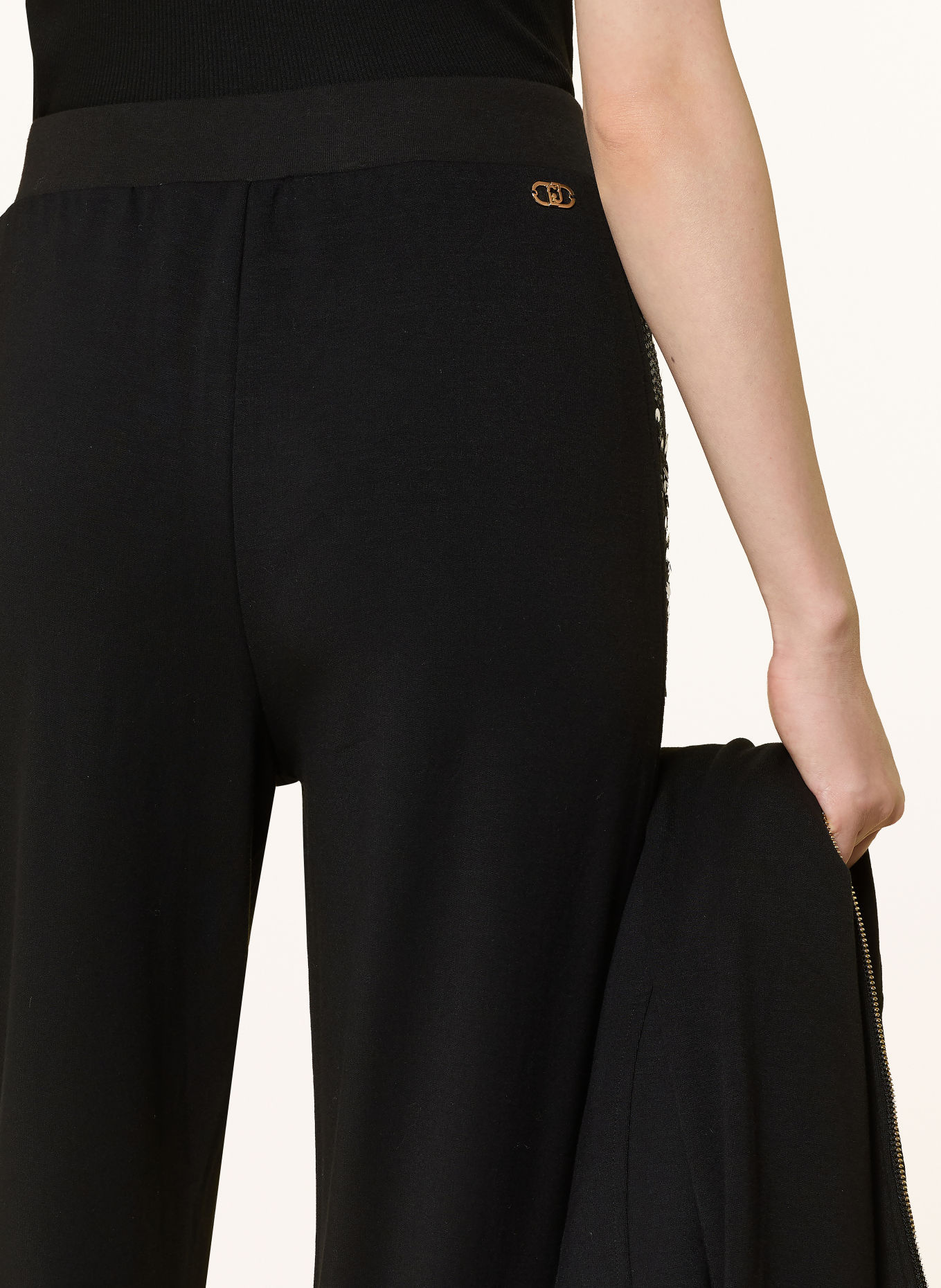 LIU JO Sequin sweatpants: BLACK