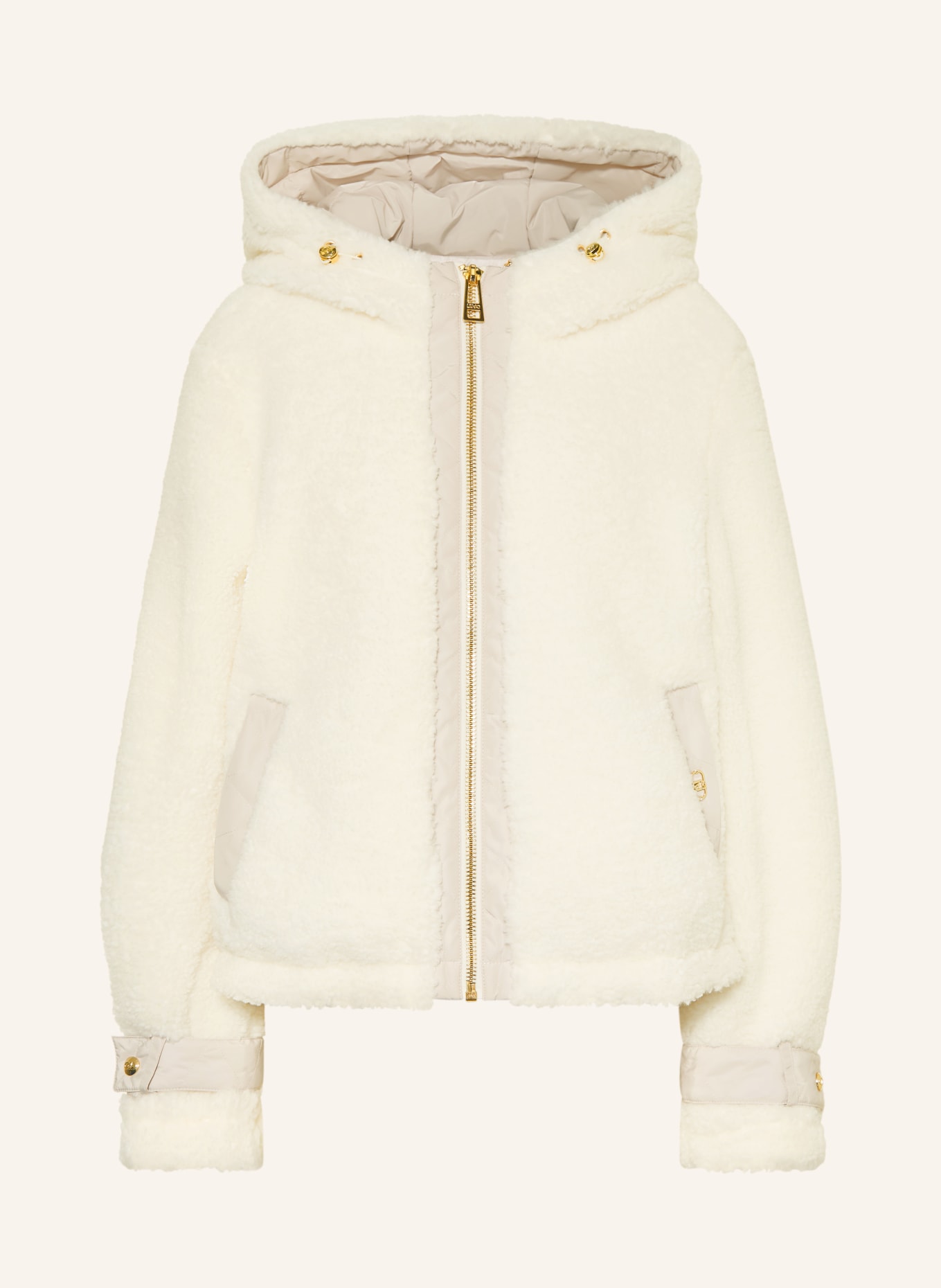 LIU JO Teddyfell-Jacke: WEISS / HELLGRAU