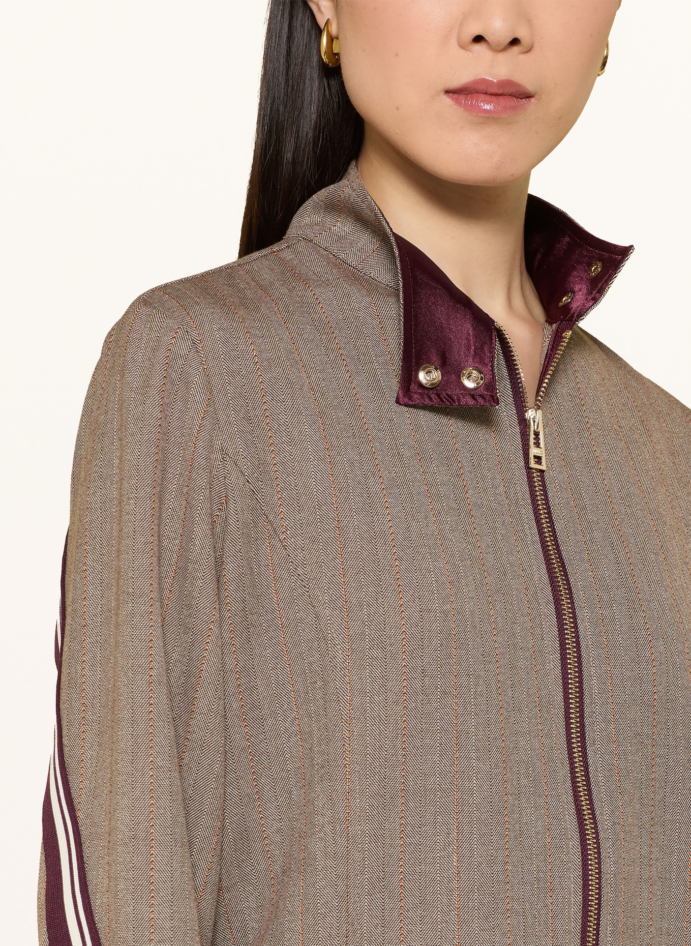 LIU JO Blazer met galonstrepen: BRUIN / DONKERROOD / ORANJE