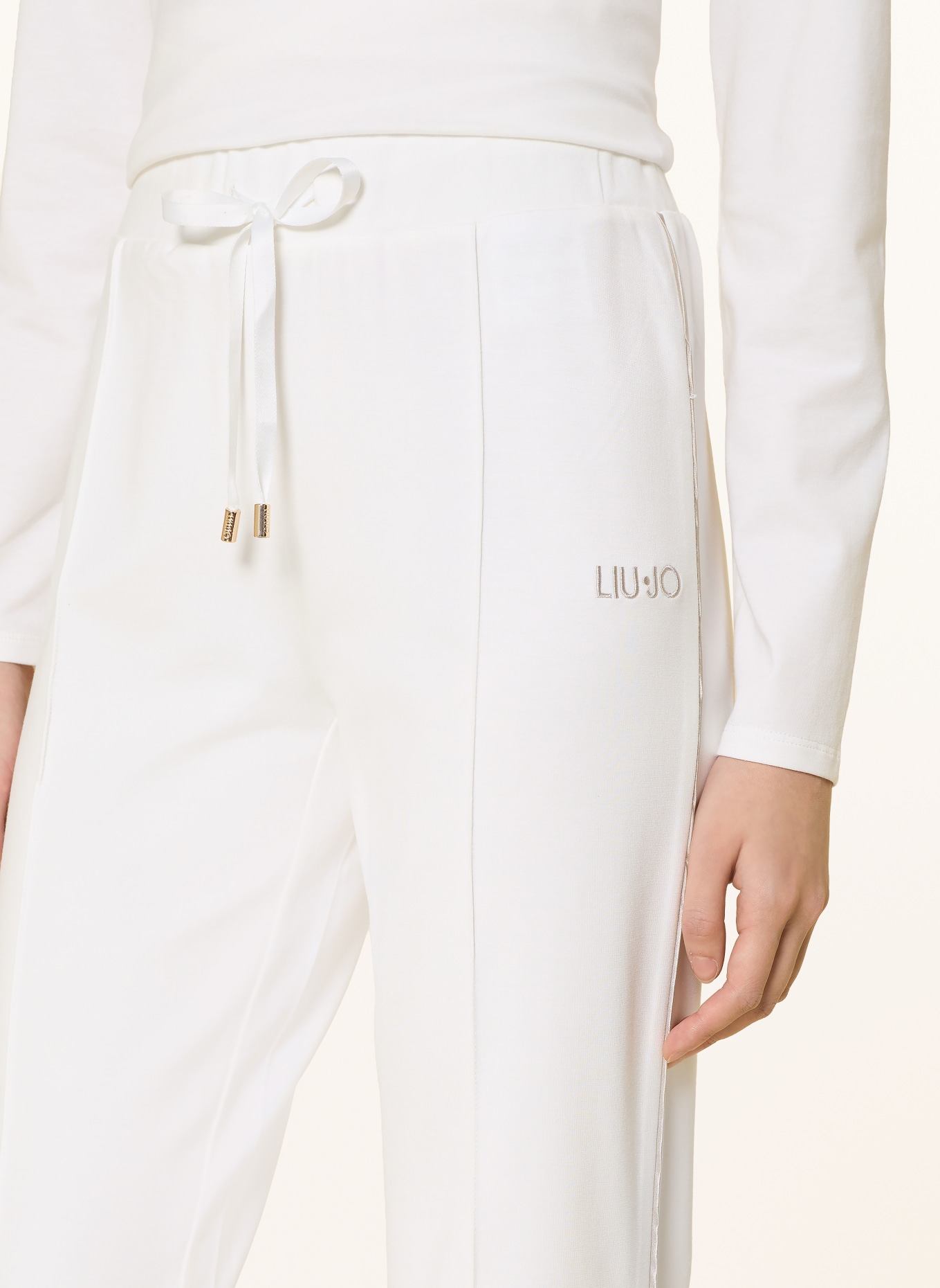 LIU JO Jerseyhose: WEISS / HELLGRAU