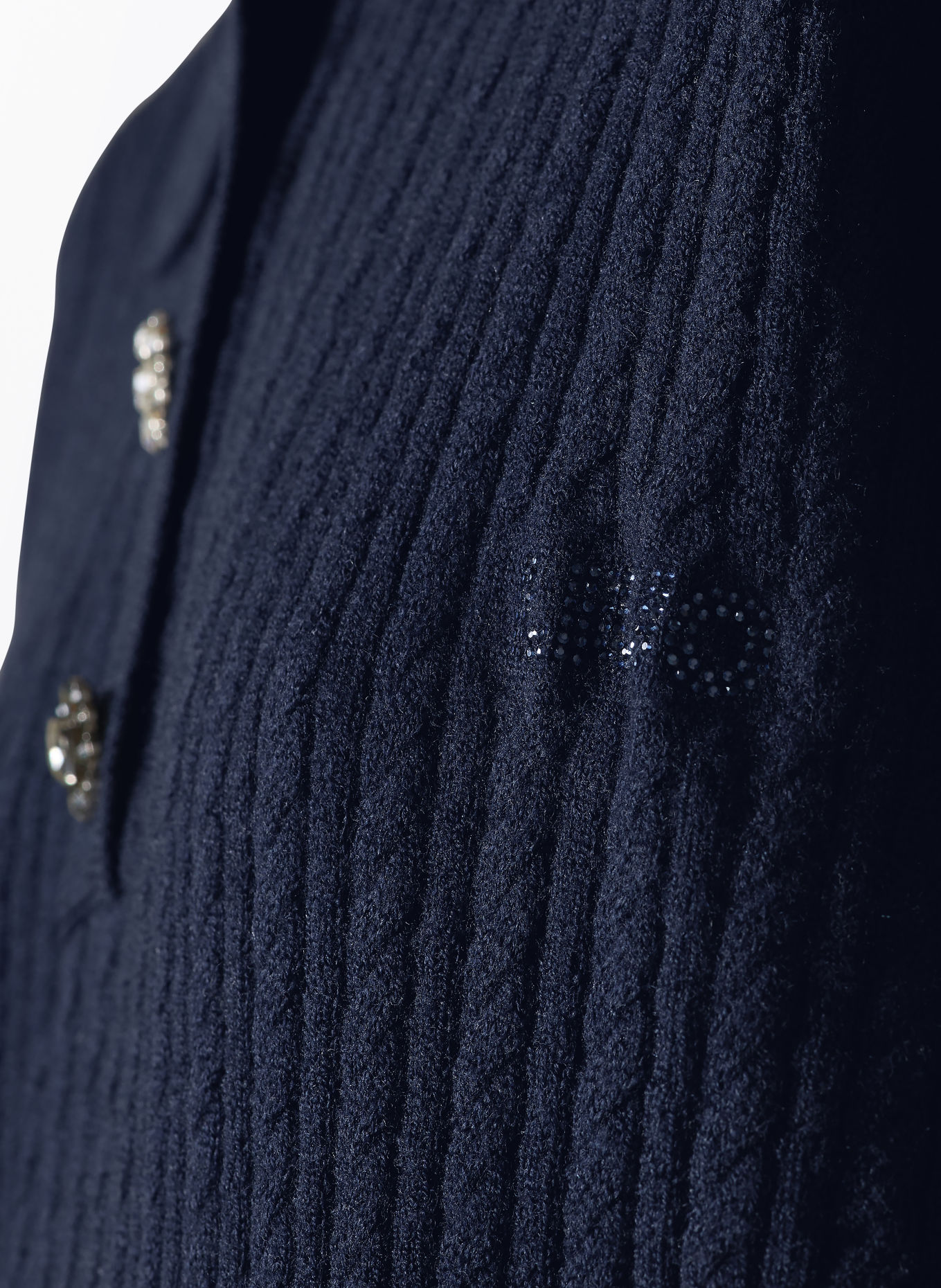 LIU JO Sweater with gemstones: DARK BLUE / WHITE