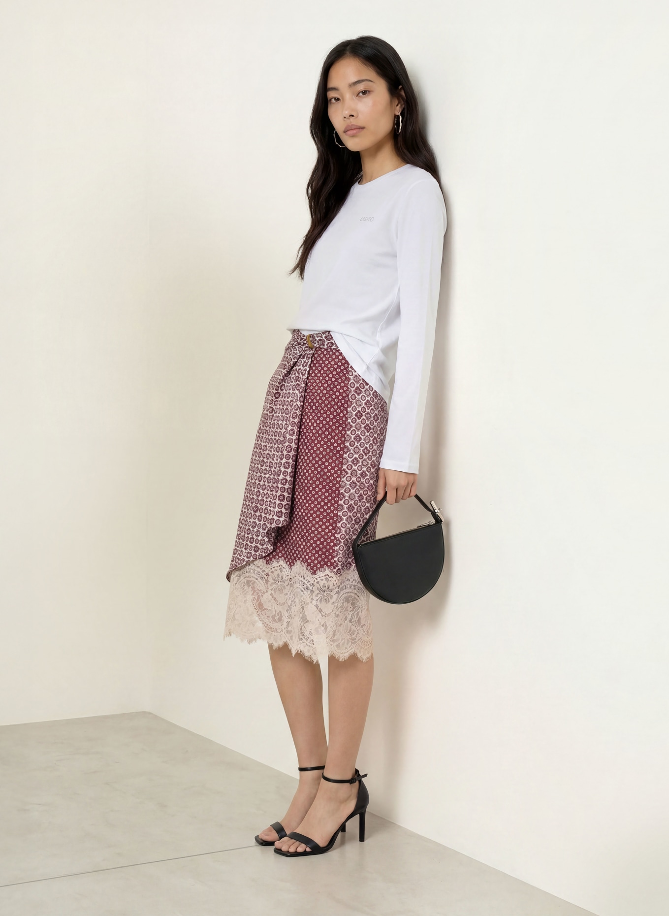 LIU JO Longsleeve met sierstenen: WIT