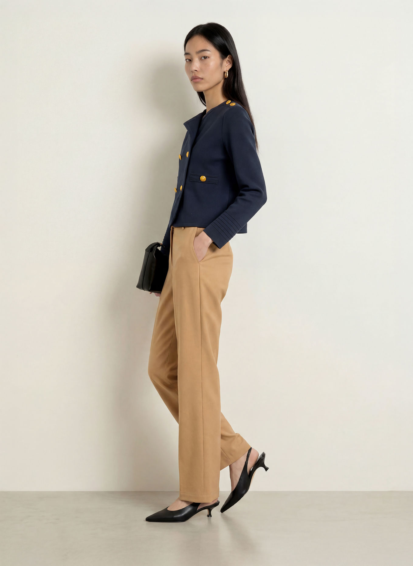 LIU JO Kastenjacke: DUNKELBLAU / GOLD