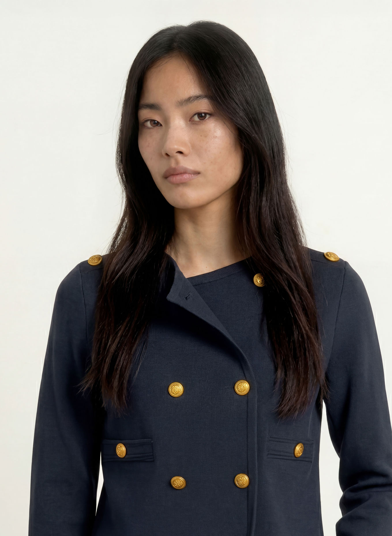 LIU JO Kastenjacke: DUNKELBLAU / GOLD