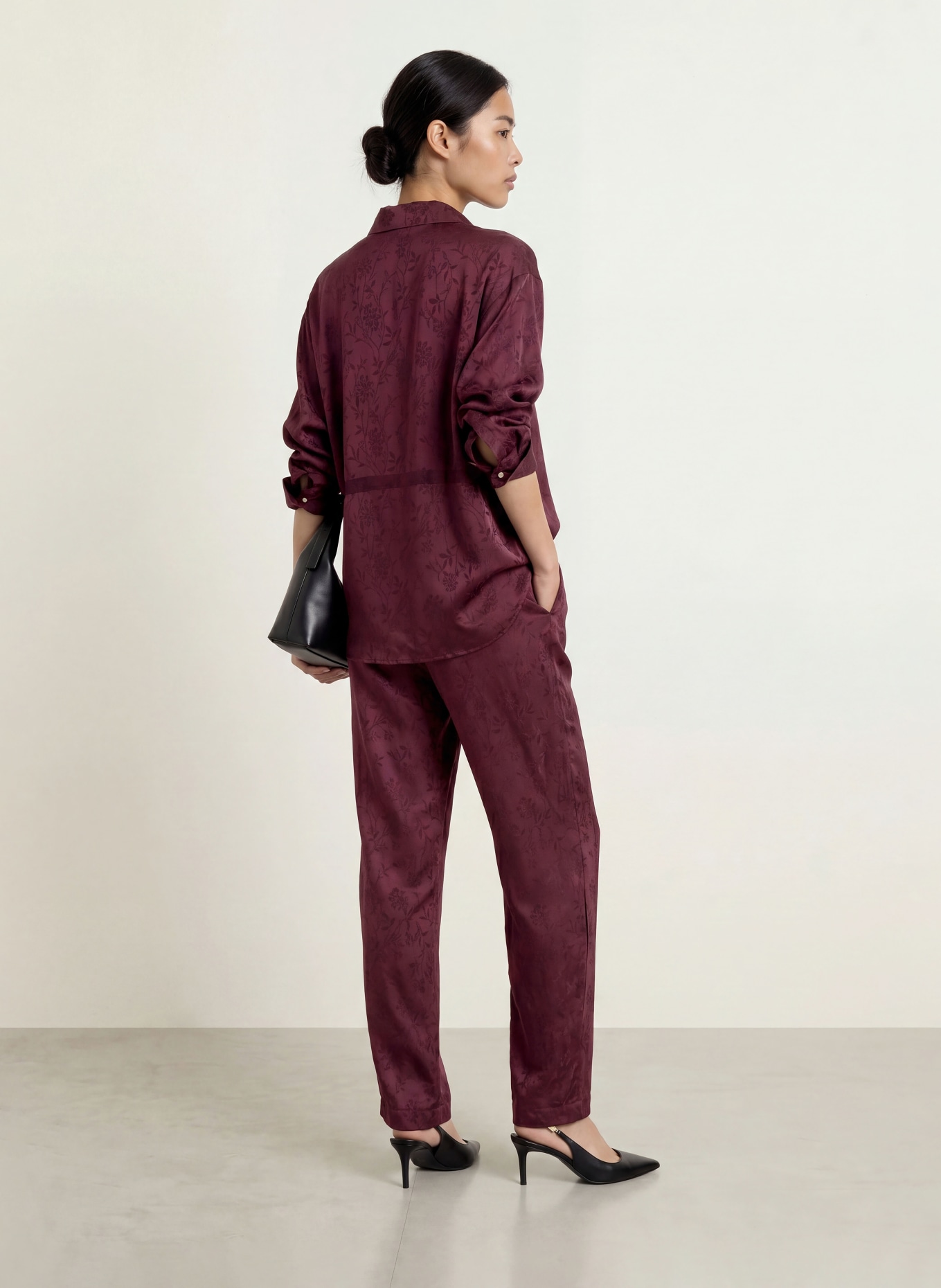 LIU JO Jacquard trousers: DARK RED