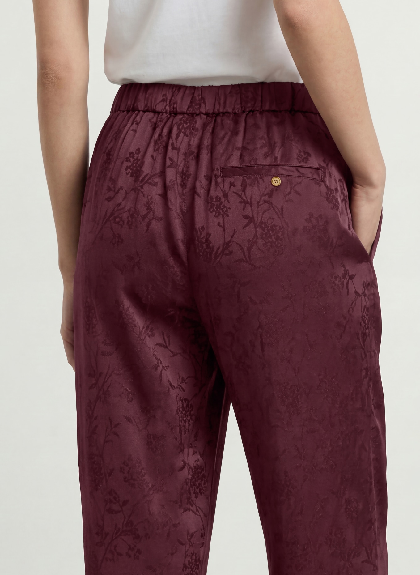 LIU JO Jacquard trousers: DARK RED