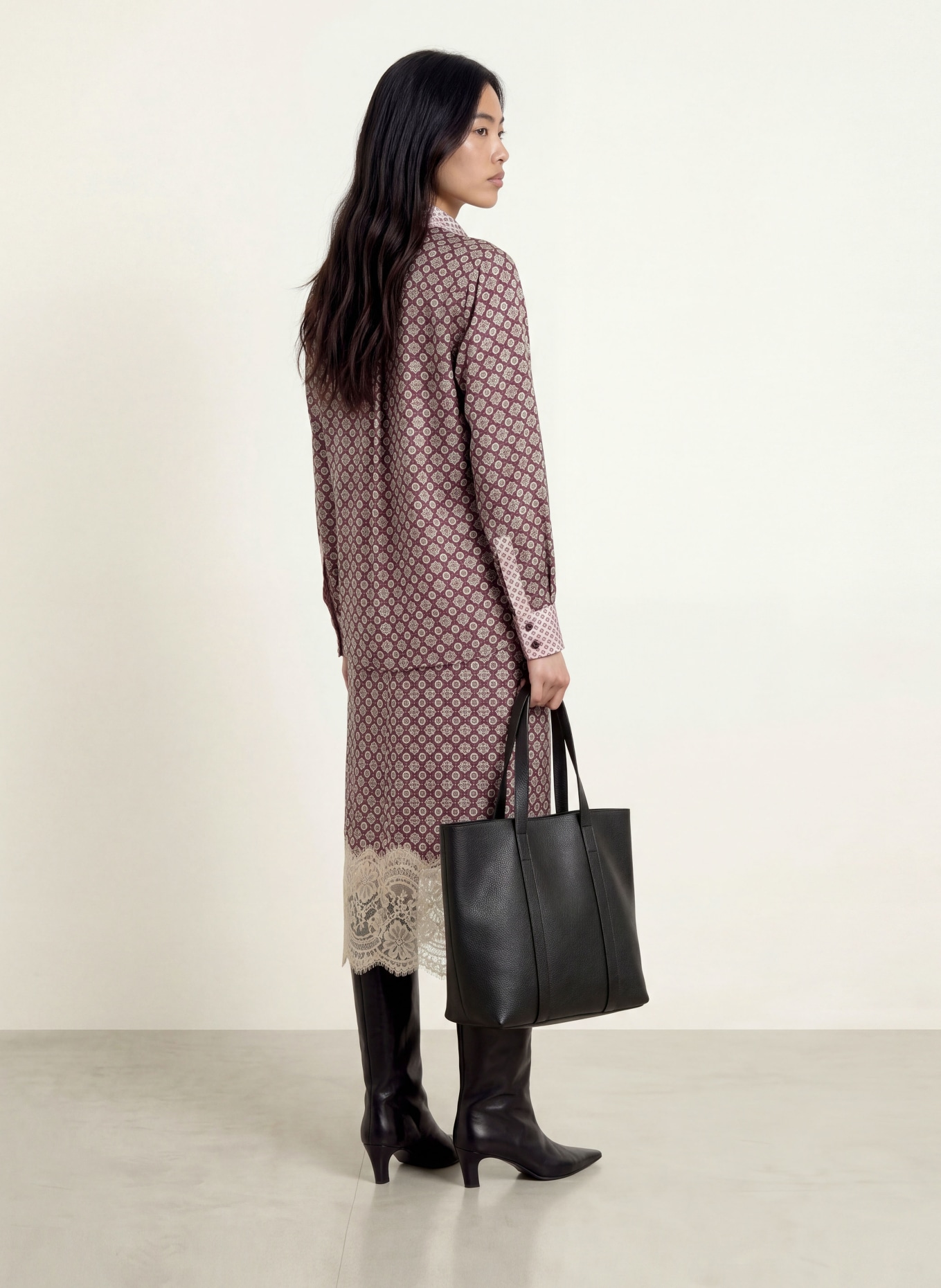 LIU JO Shirt blouse: DARK RED / DARK GRAY / WHITE