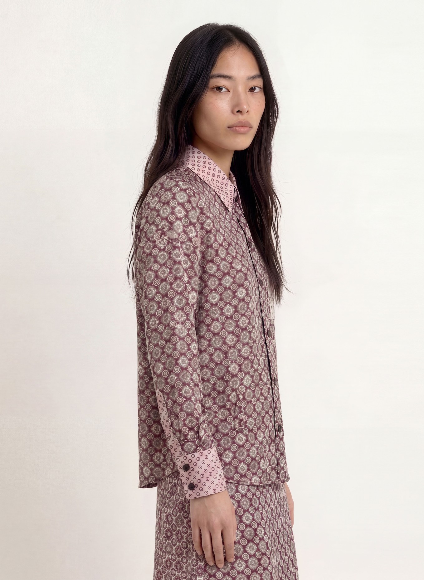 LIU JO Shirt blouse: DARK RED / DARK GRAY / WHITE