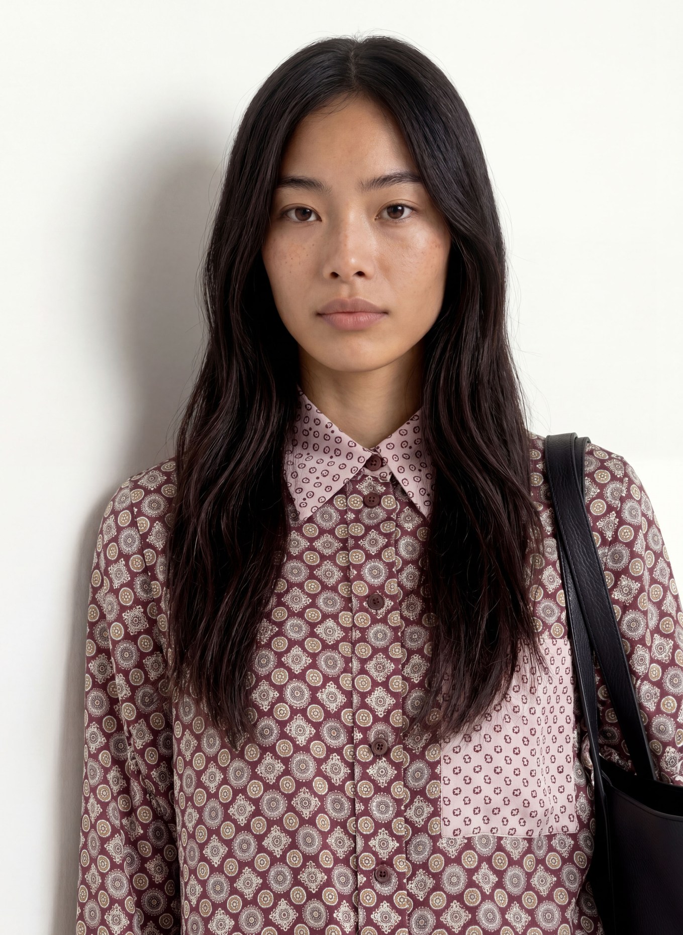 LIU JO Shirt blouse: DARK RED / DARK GRAY / WHITE