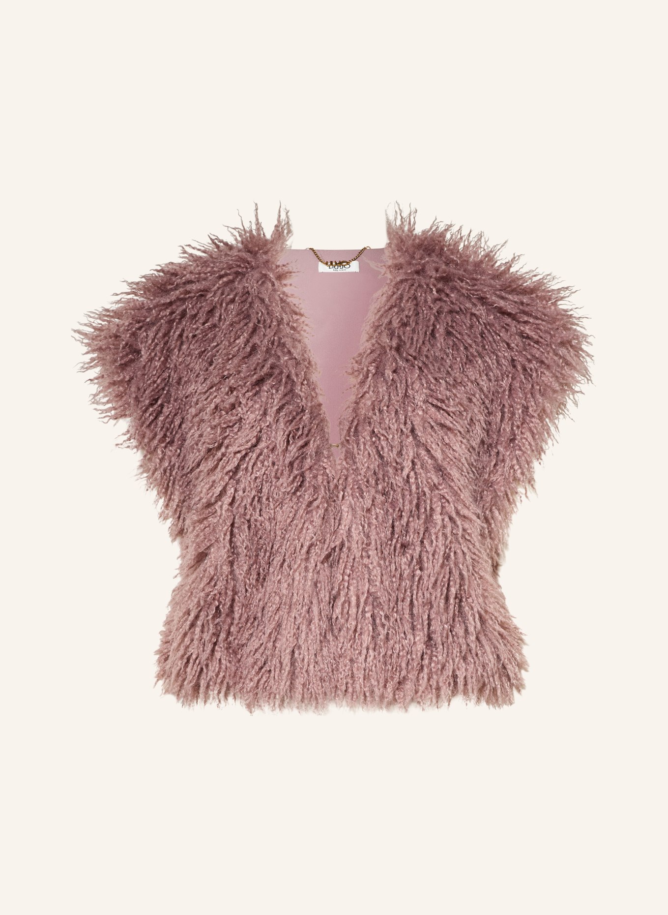 LIU JO Faux fur vest: DUSKY PINK