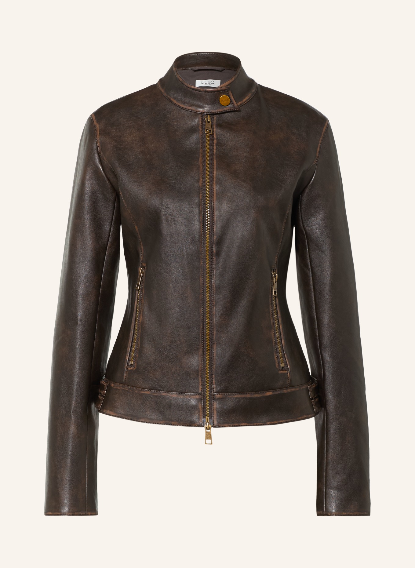 LIU JO Veste aspect cuir: MARRON FONCÉ