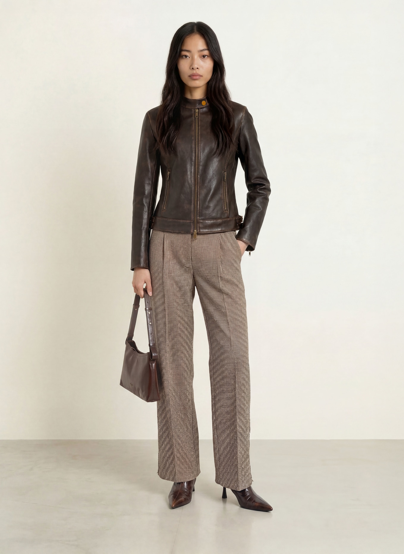 LIU JO Veste aspect cuir: MARRON FONCÉ