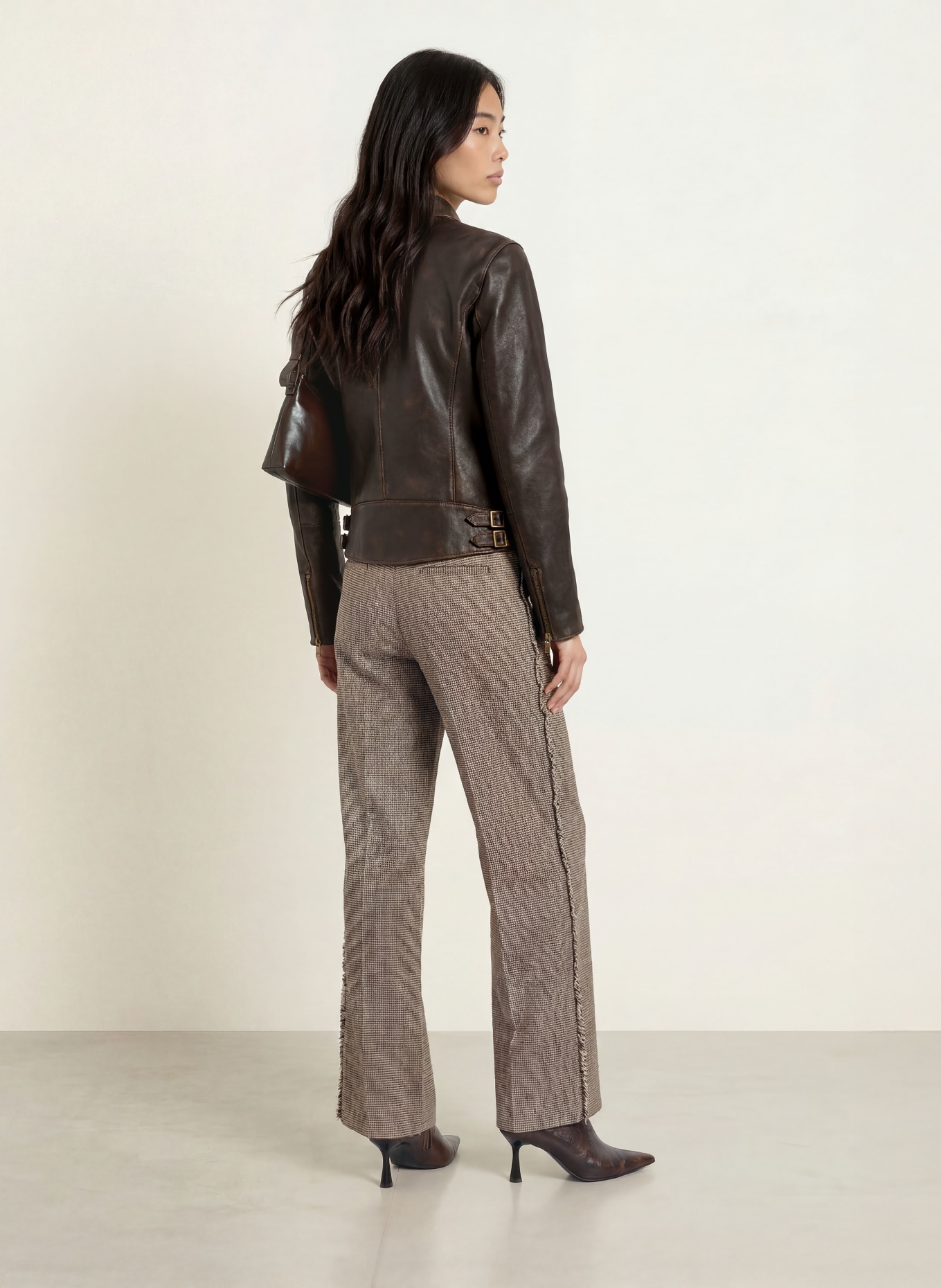 LIU JO Veste aspect cuir: MARRON FONCÉ