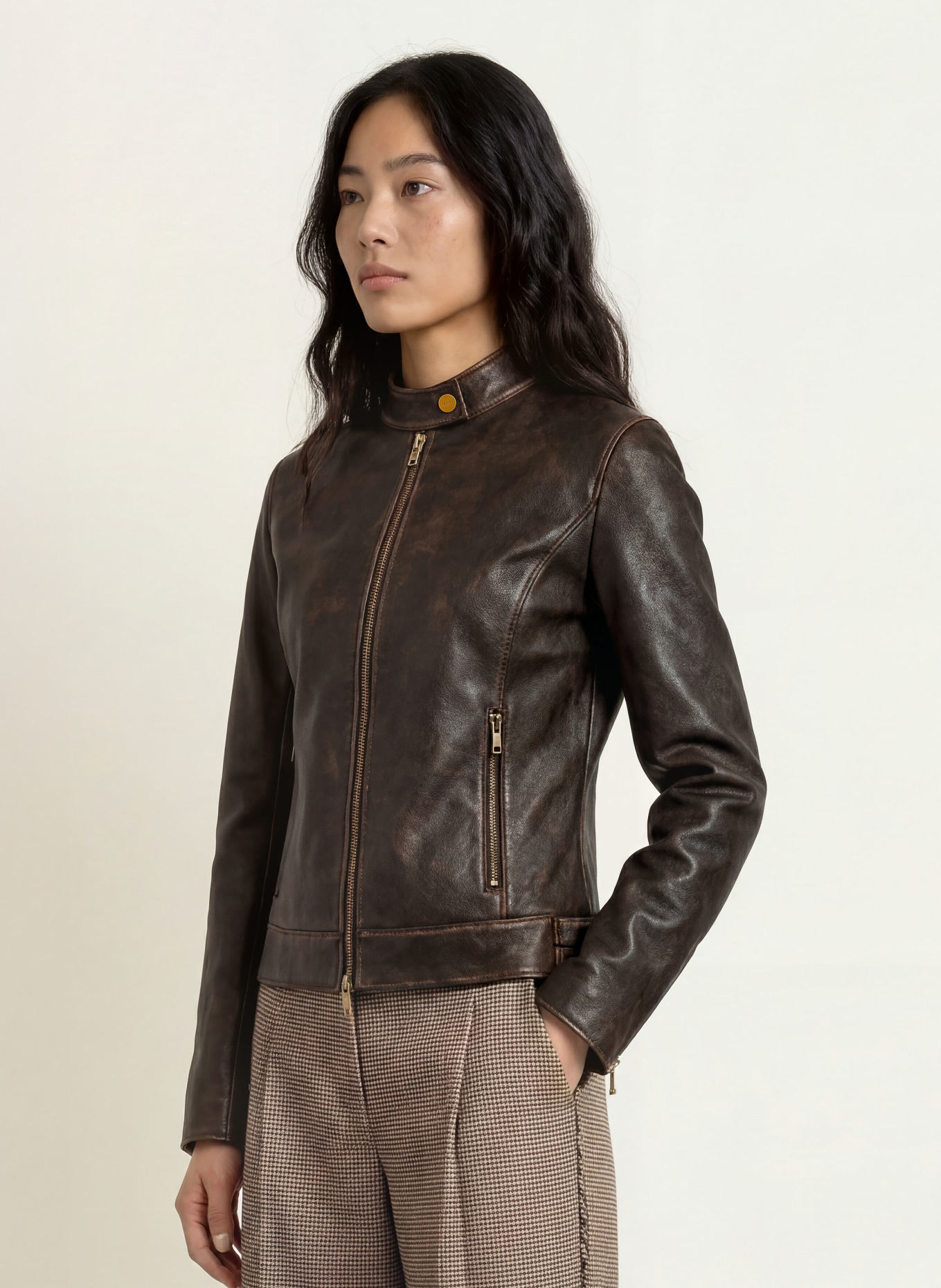 LIU JO Veste aspect cuir: MARRON FONCÉ