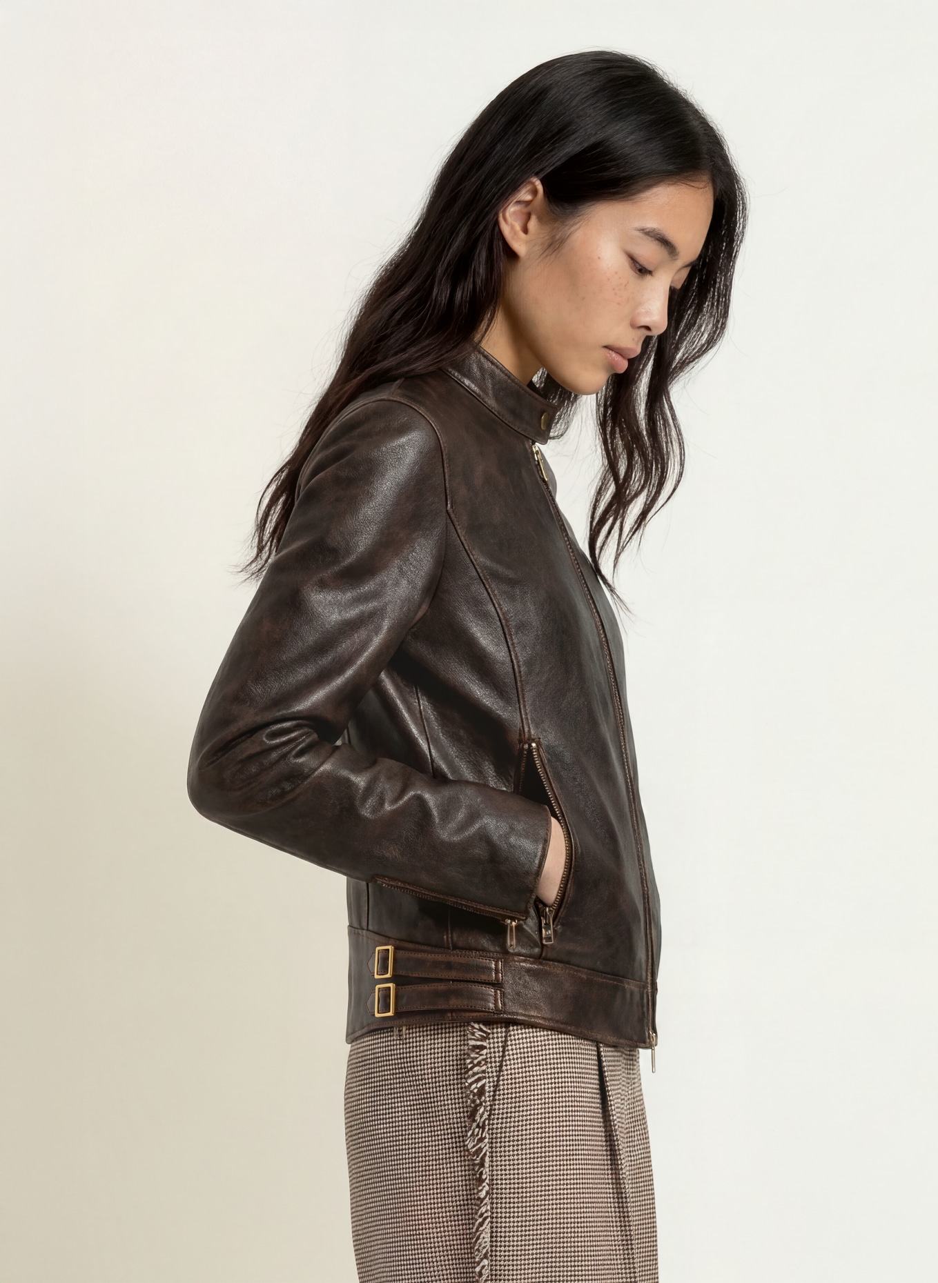 LIU JO Veste aspect cuir: MARRON FONCÉ