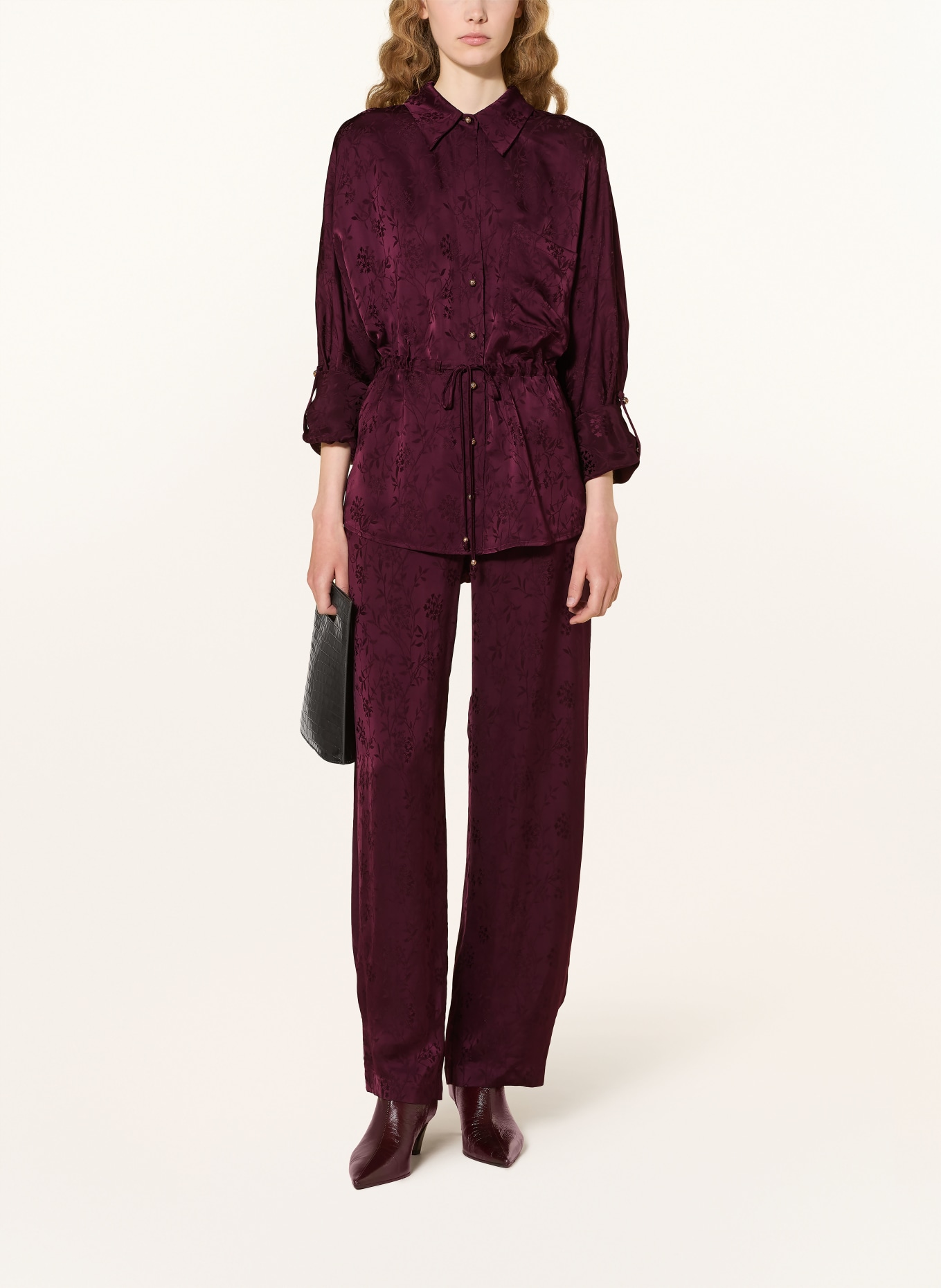 LIU JO Jacquard shirt blouse: DARK RED
