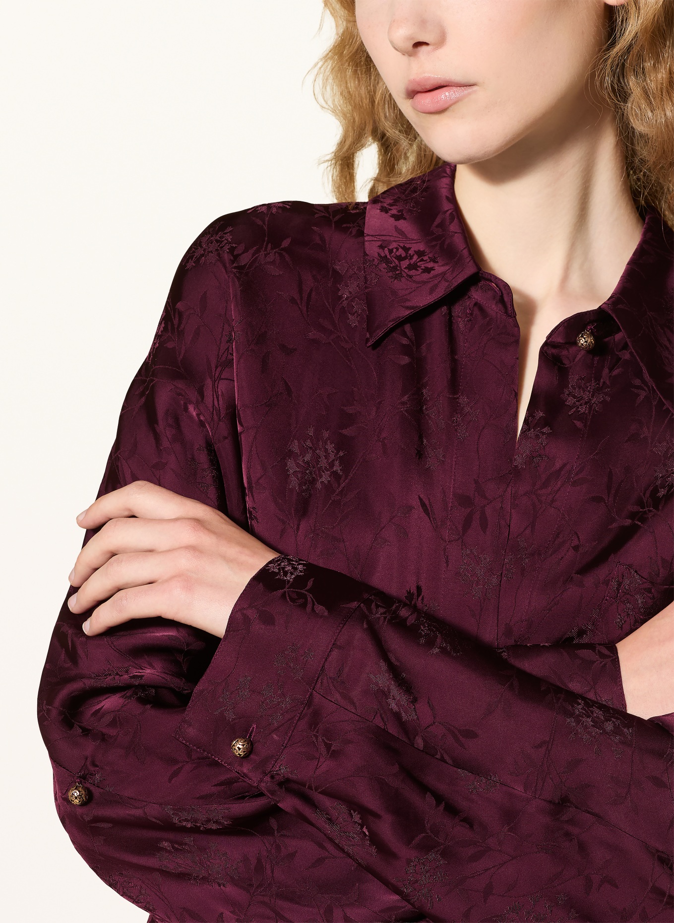 LIU JO Jacquard shirt blouse: DARK RED
