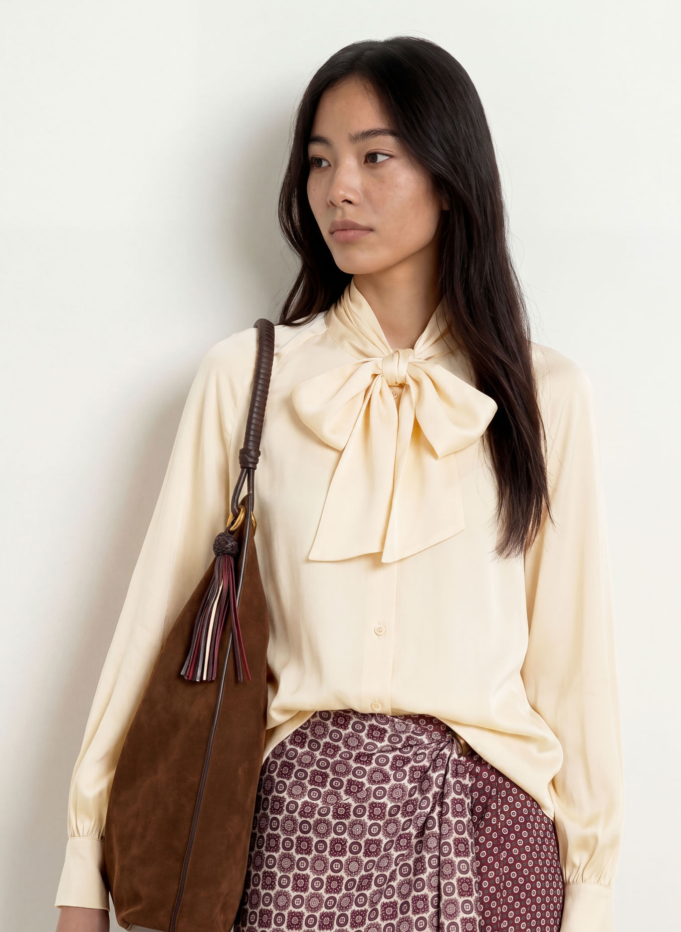 LIU JO Tie-neck blouse: ECRU
