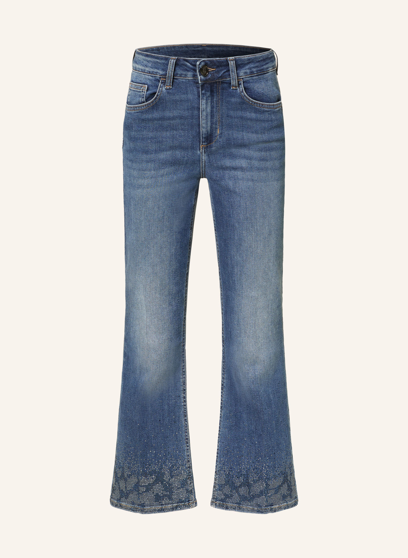 LIU JO Flared Jeans PRINCESS mit Schmucksteinen: 79077 Den.Blue dk.sparklin