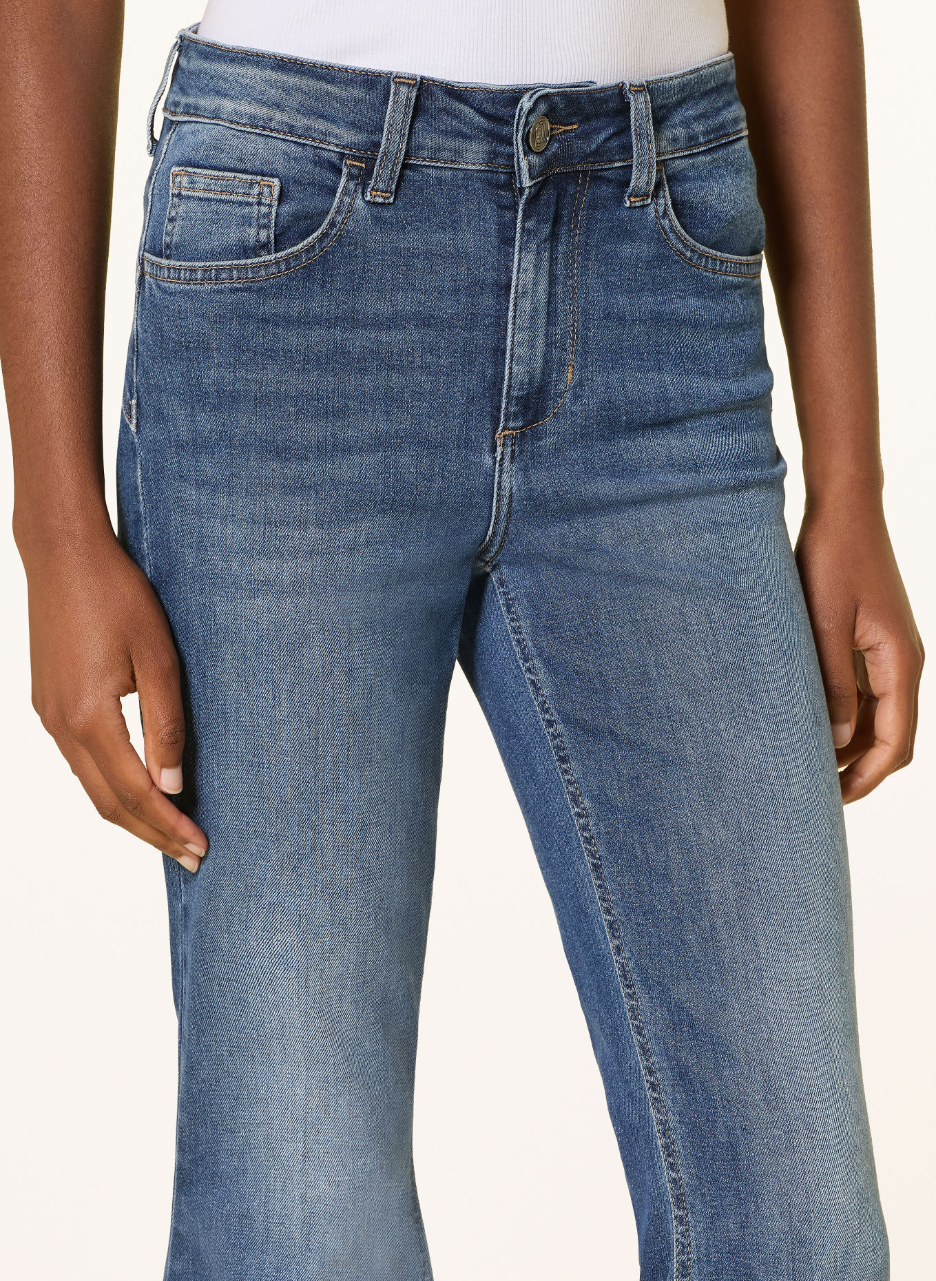LIU JO Flared Jeans PRINCESS mit Schmucksteinen: 79077 Den.Blue dk.sparklin