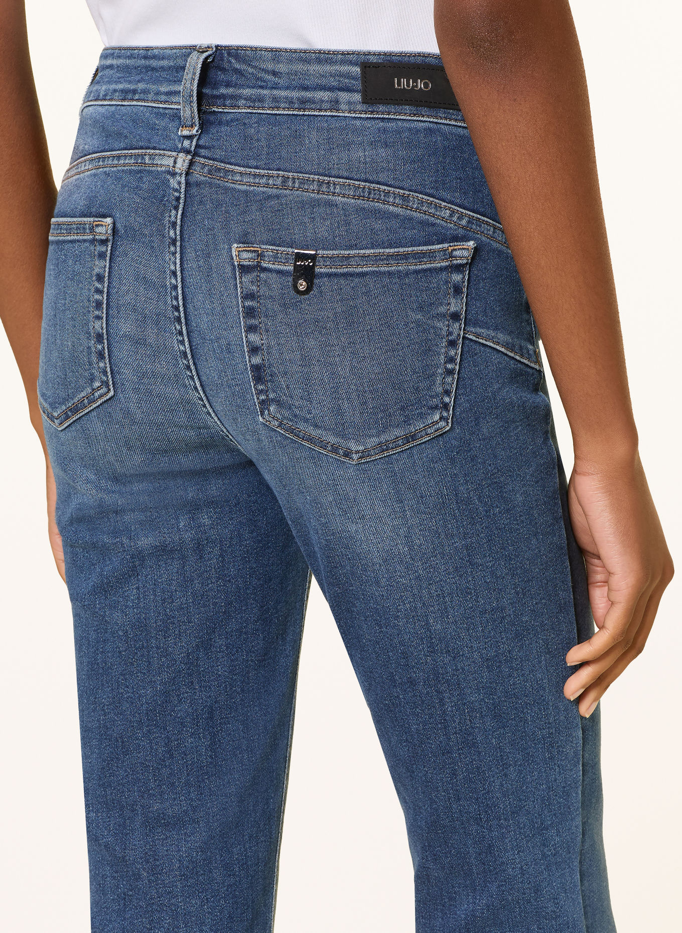 LIU JO Flared Jeans PRINCESS mit Schmucksteinen: 79077 Den.Blue dk.sparklin