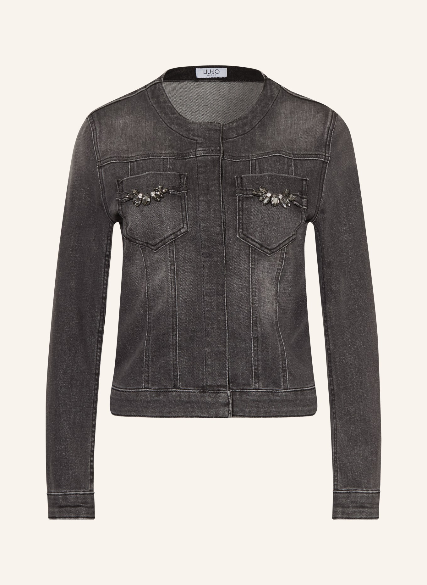 LIU JO Jeansjacke mit Schmucksteinen: 87516 Den.Grey sweet wash