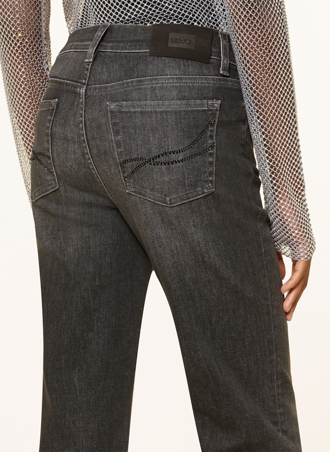 LIU JO Raka jeans AUTHENTIC med strass: 87504 Den.Black sunshine w