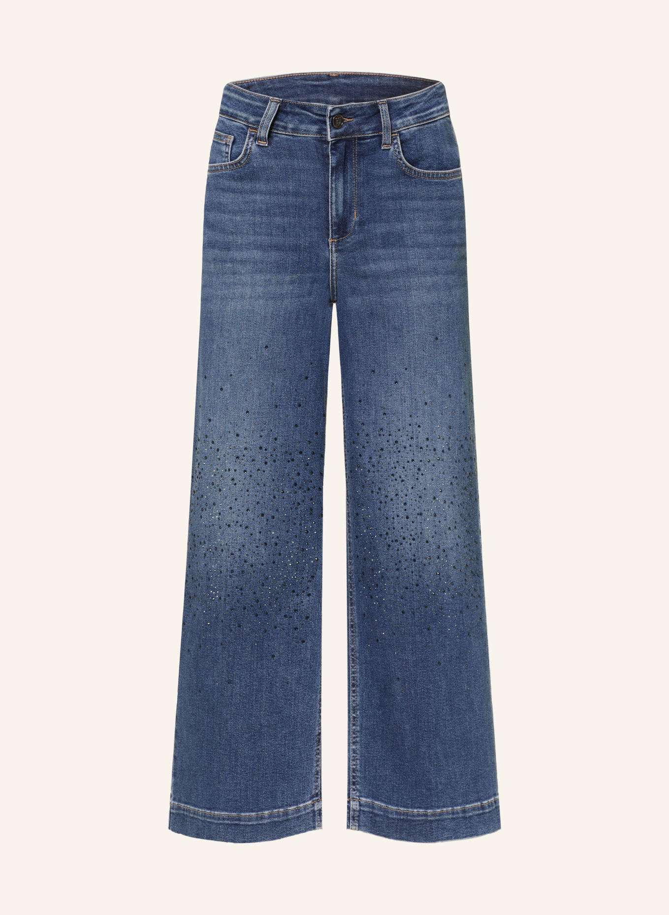 LIU JO Culotte džíny s ozdobnými kamínky: 79077 Den.Blue dk.sparklin