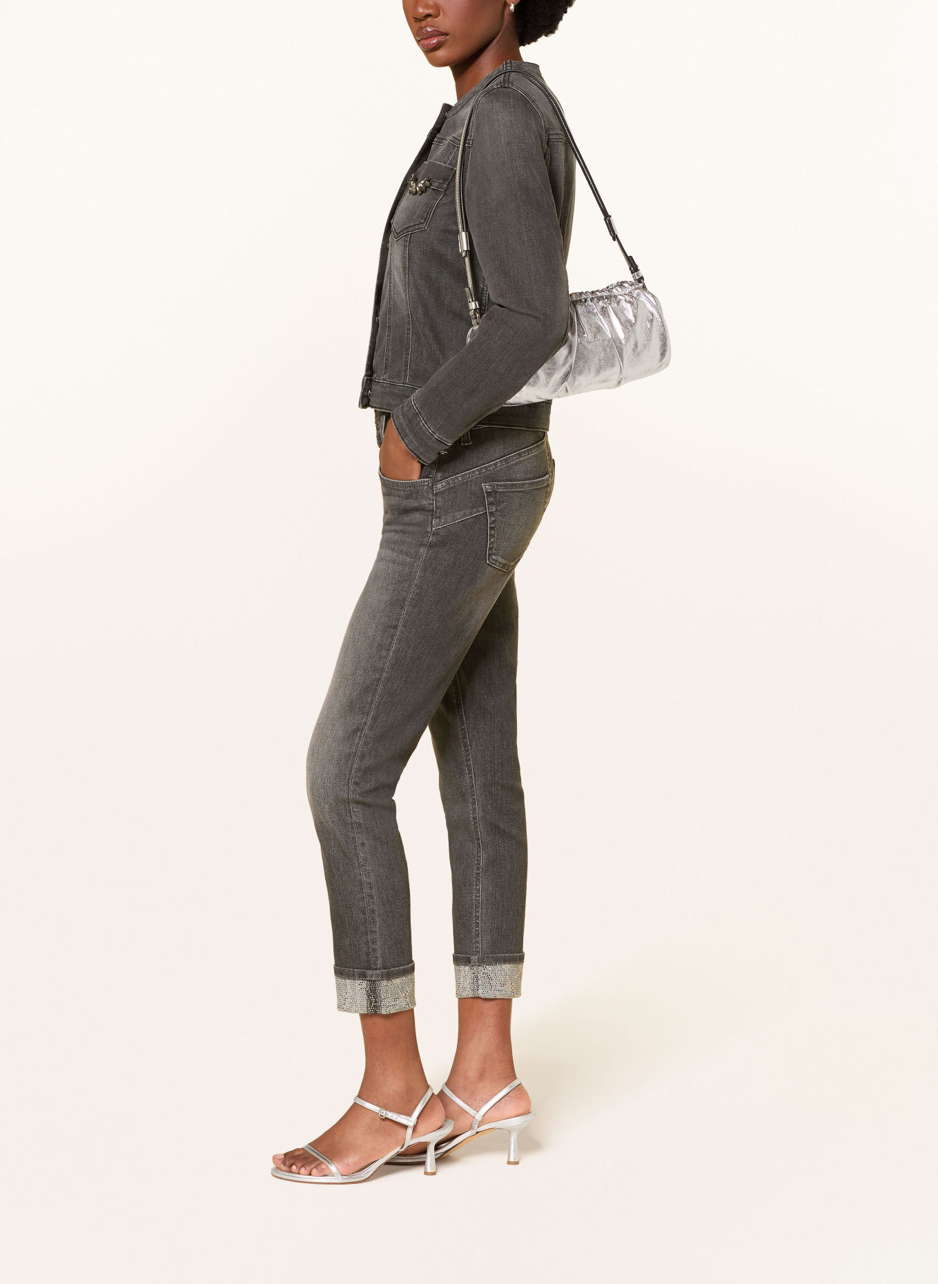 LIU JO Skinny Jeans MONROE mit Schmucksteinen: 87506 Den.Grey sparkling w