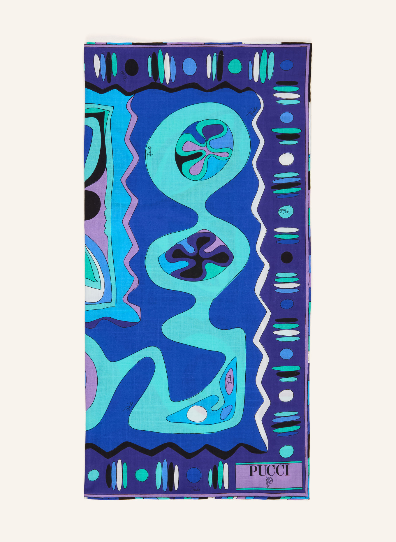 PUCCI Tuch: DUNKELBLAU / LILA / TÜRKIS