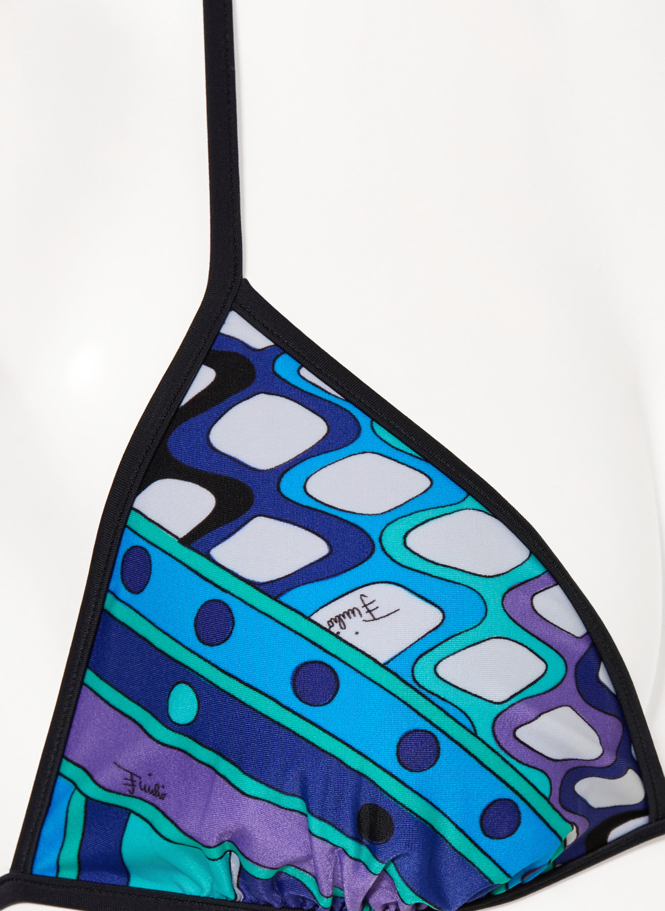 PUCCI Triangle bikini top: BLUE / PURPLE / TURQUOISE