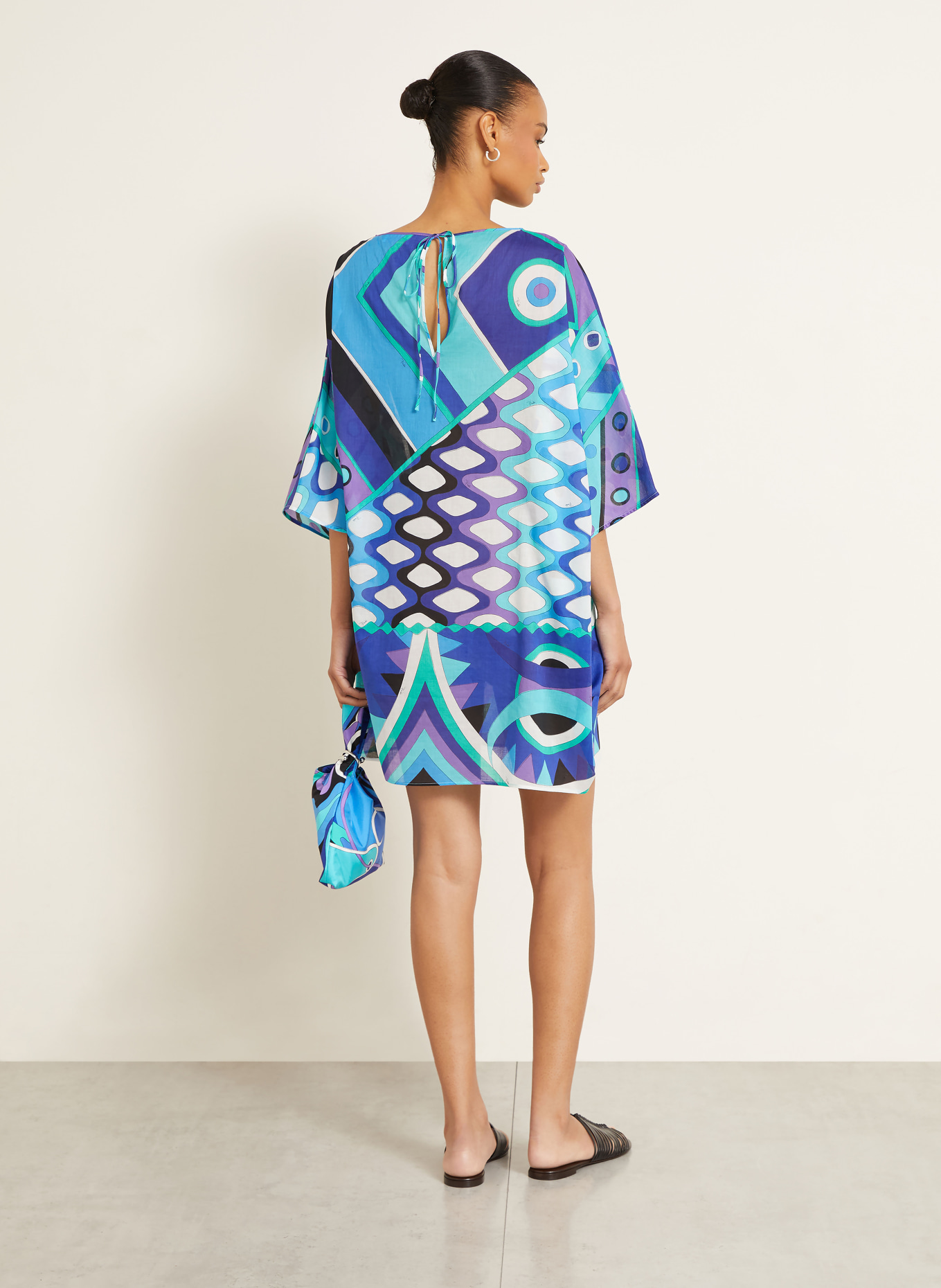PUCCI Robe de plage: BLEU / TURQUOISE / BLANC