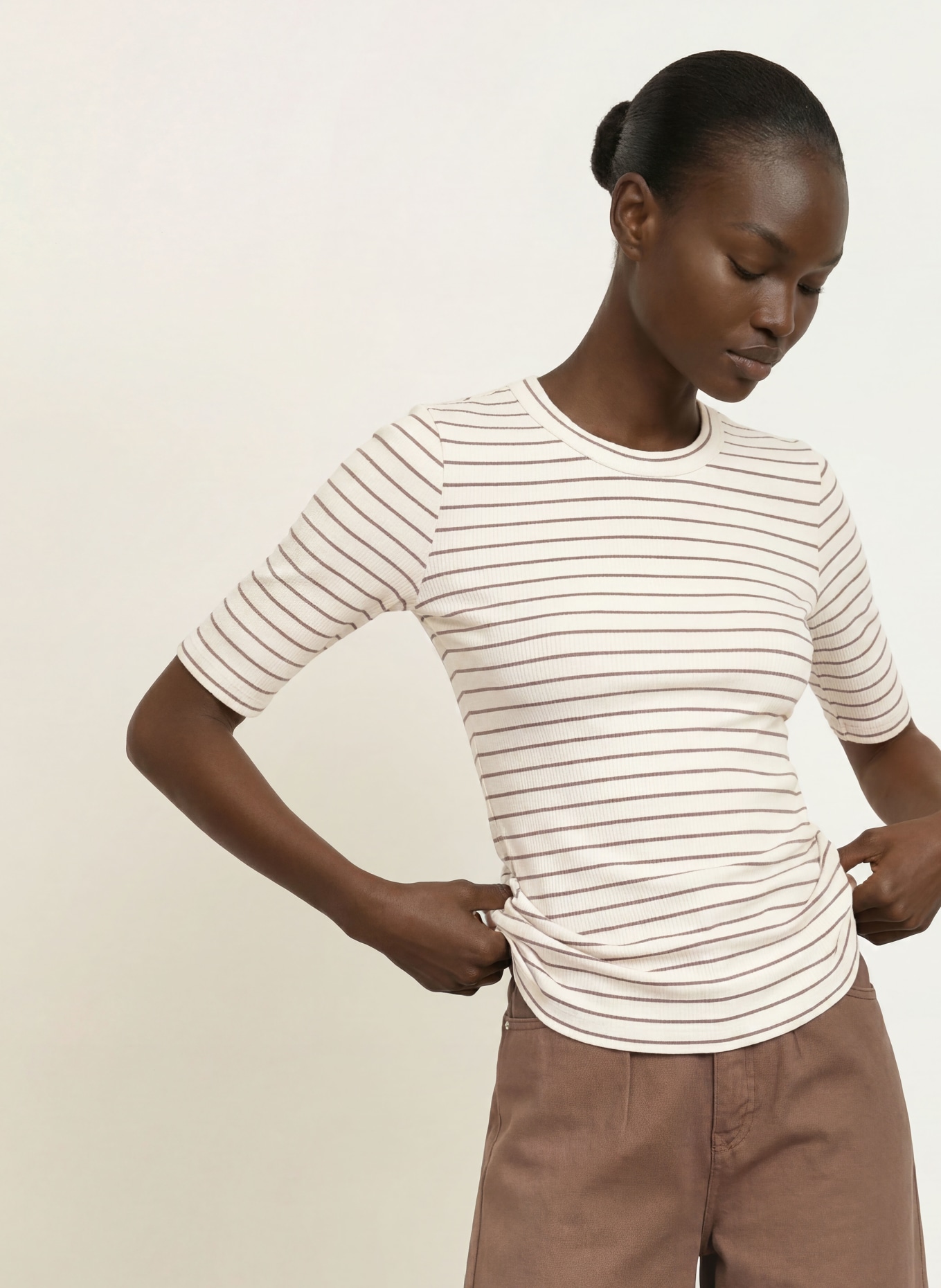 InWear T-Shirt DAGNAIW: CREME / TAUPE