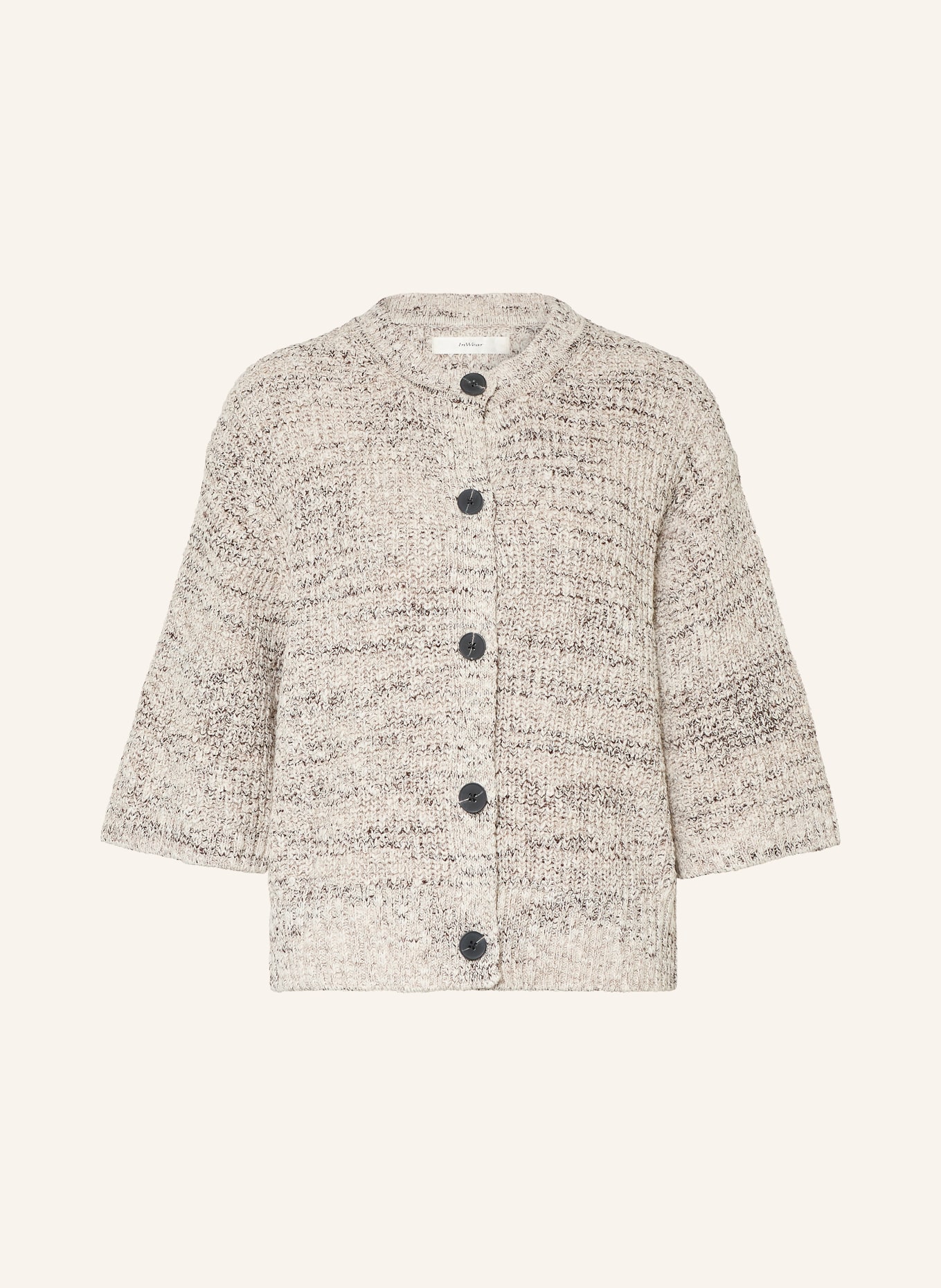 InWear Strickjacke DUAIW mit 3/4-Arm: CREME / ECRU / SCHWARZ