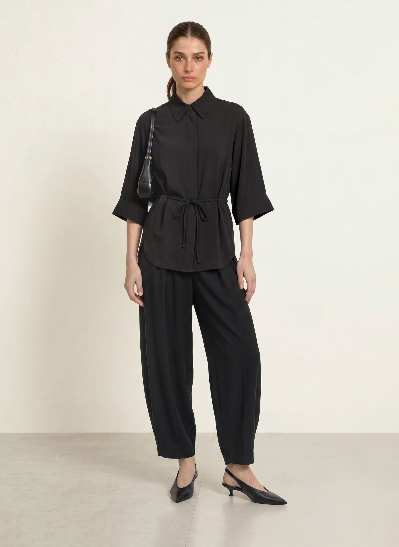 InWear QAILEYIW shirt blouse with 3/4 sleeves: BLACK