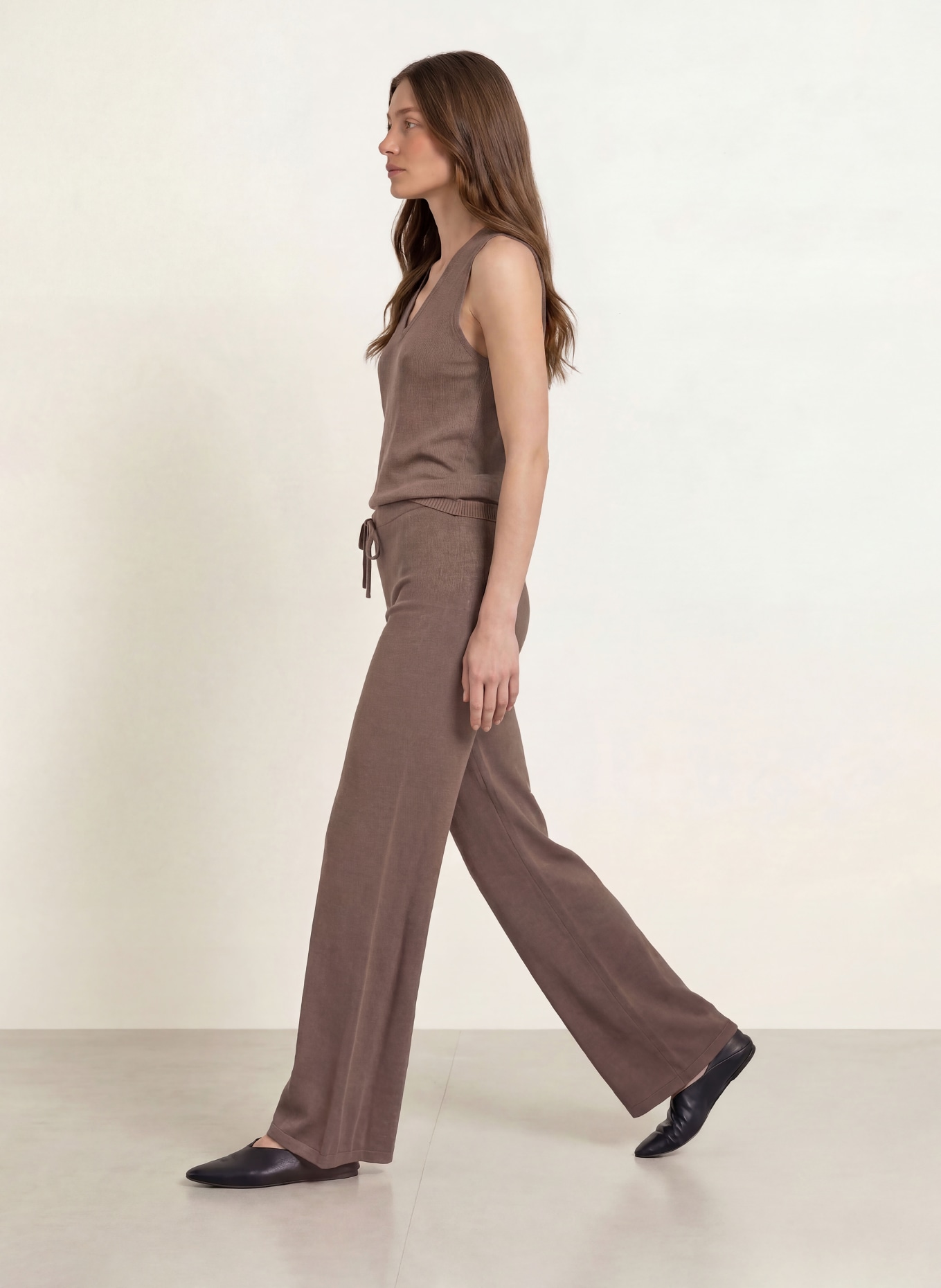 InWear Stricktop DEVAIW mit Leinen: BRAUN