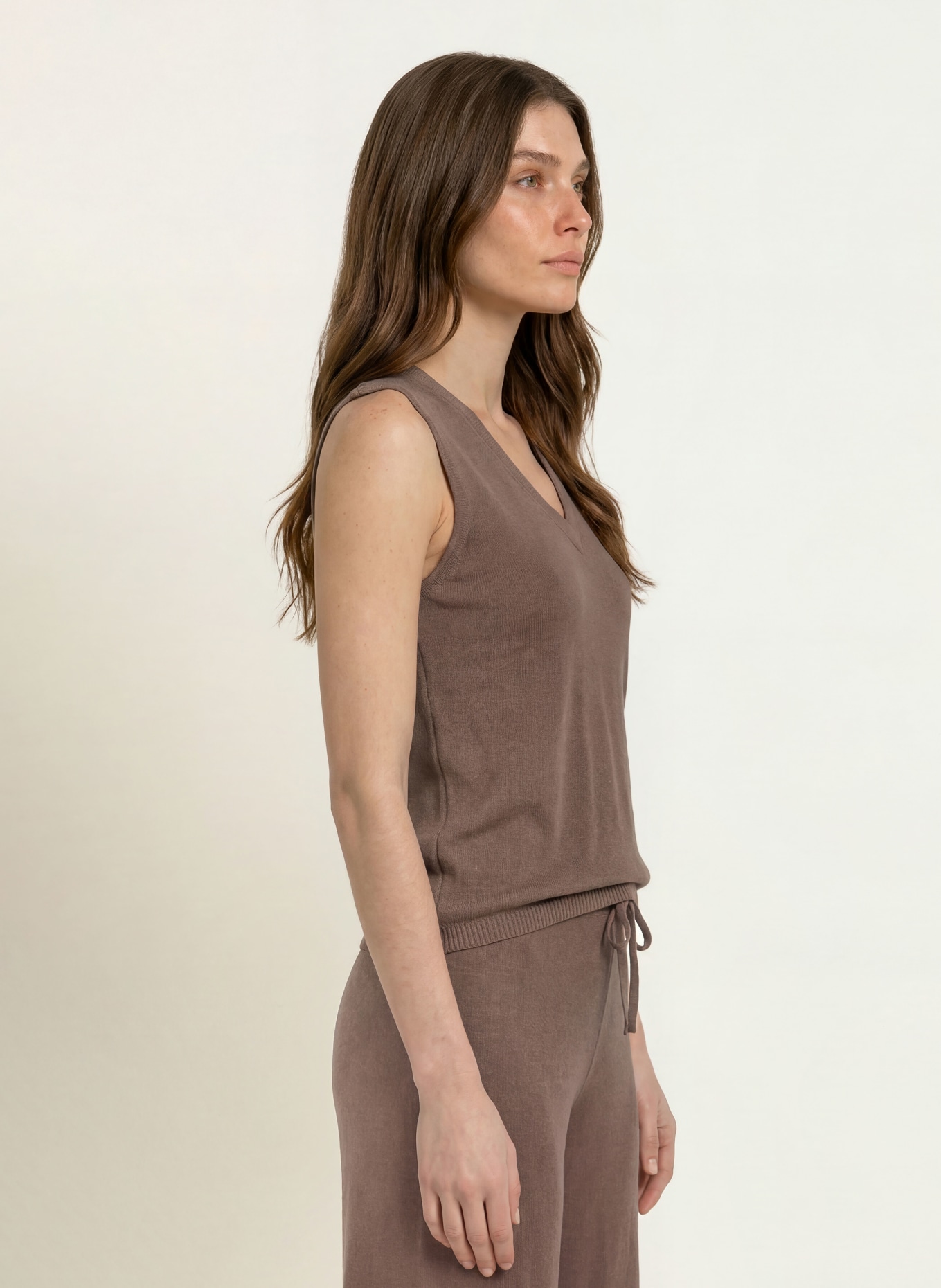 InWear Stricktop DEVAIW mit Leinen: BRAUN