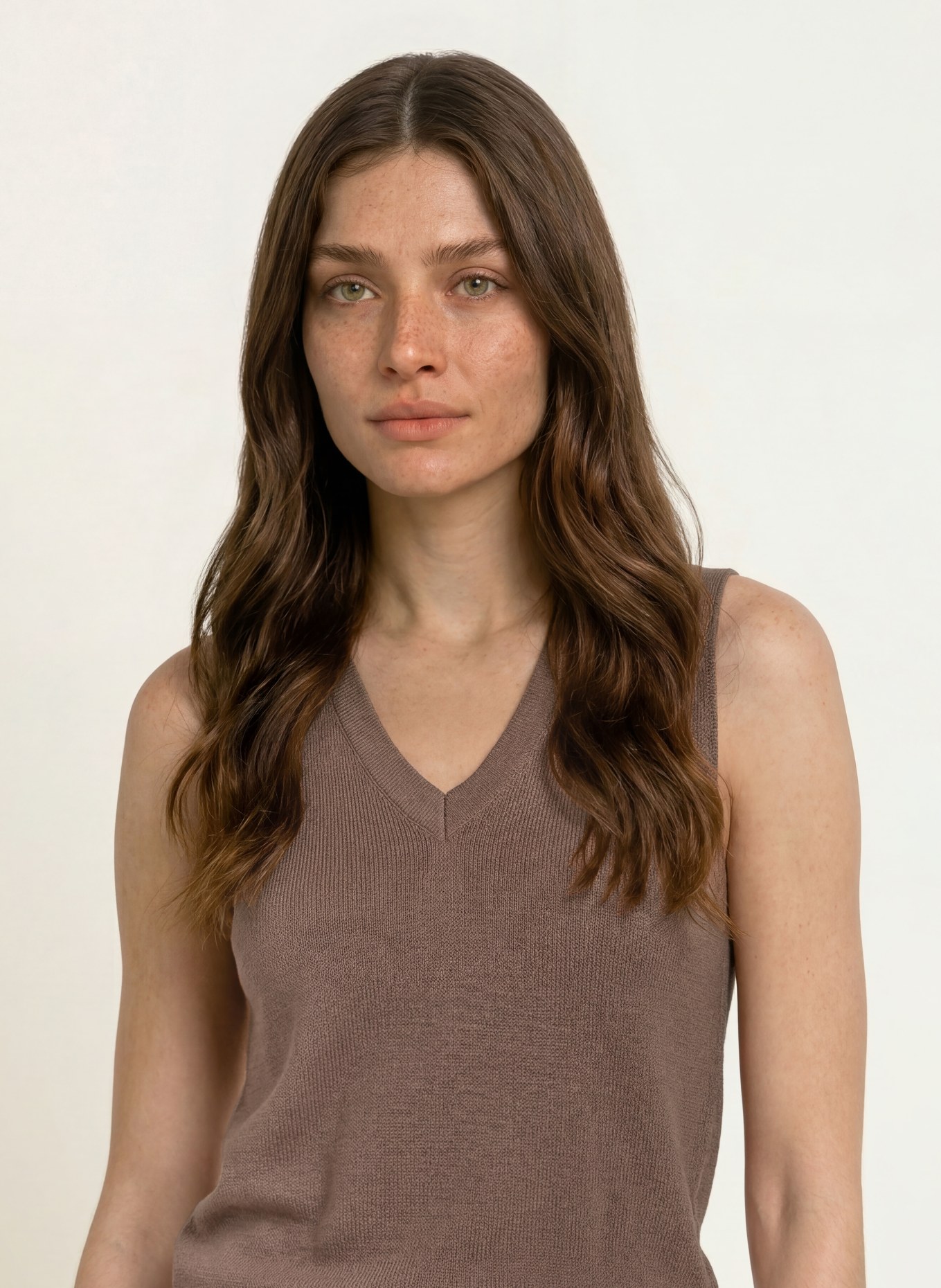InWear Stricktop DEVAIW mit Leinen: BRAUN