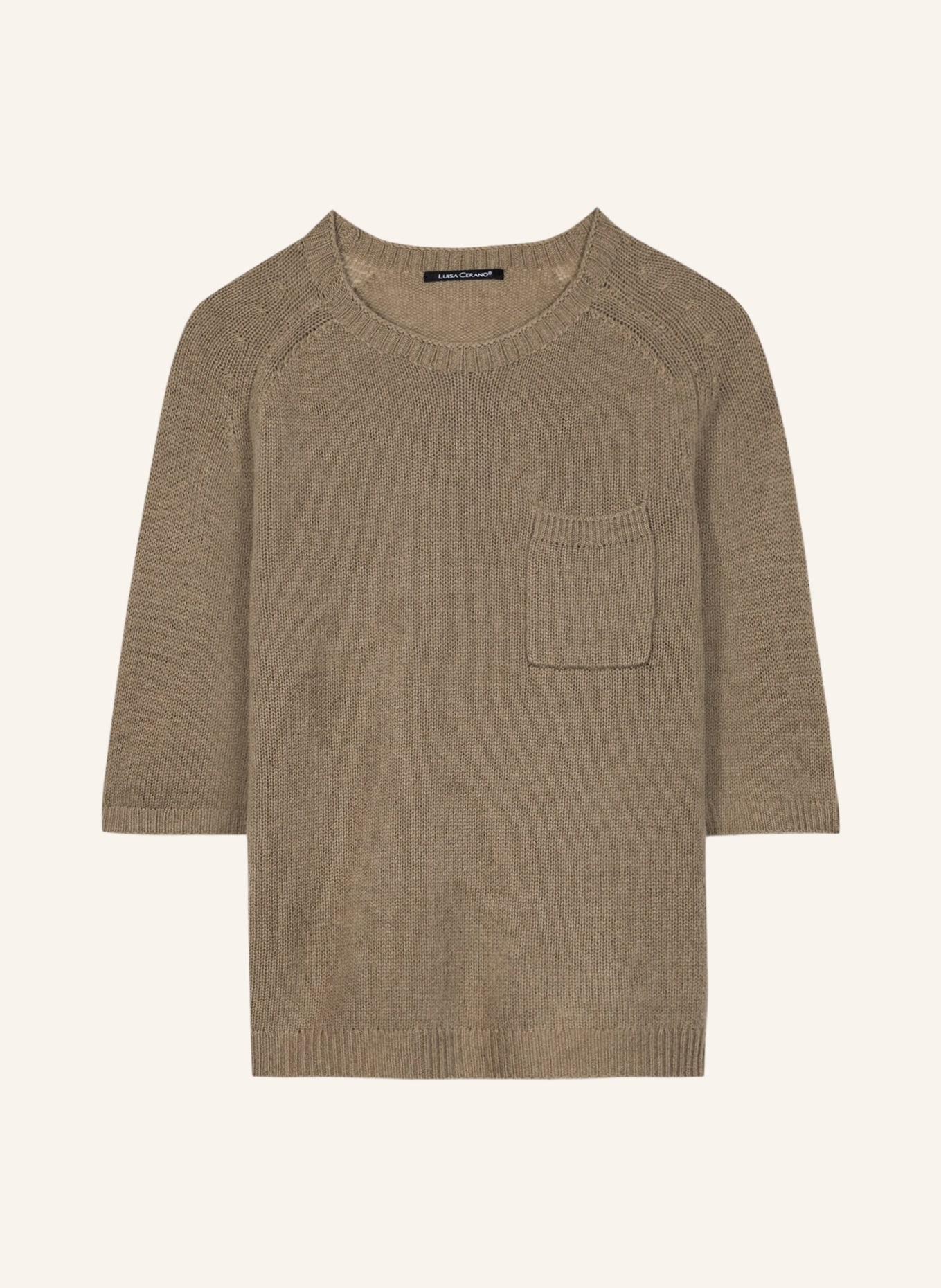 LUISA CERANO Strickshirt mit 3/4-Arm: KHAKI